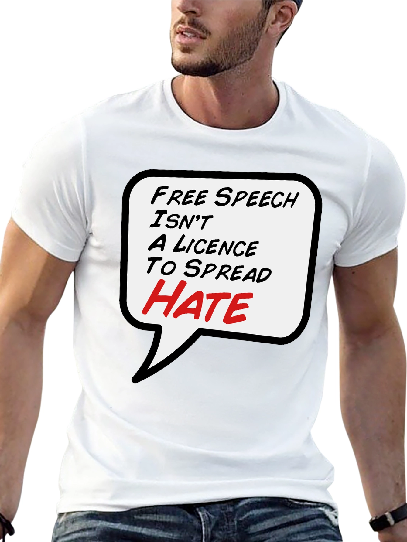 Free Speech T-Shirt - Anti-Hate Black Tee