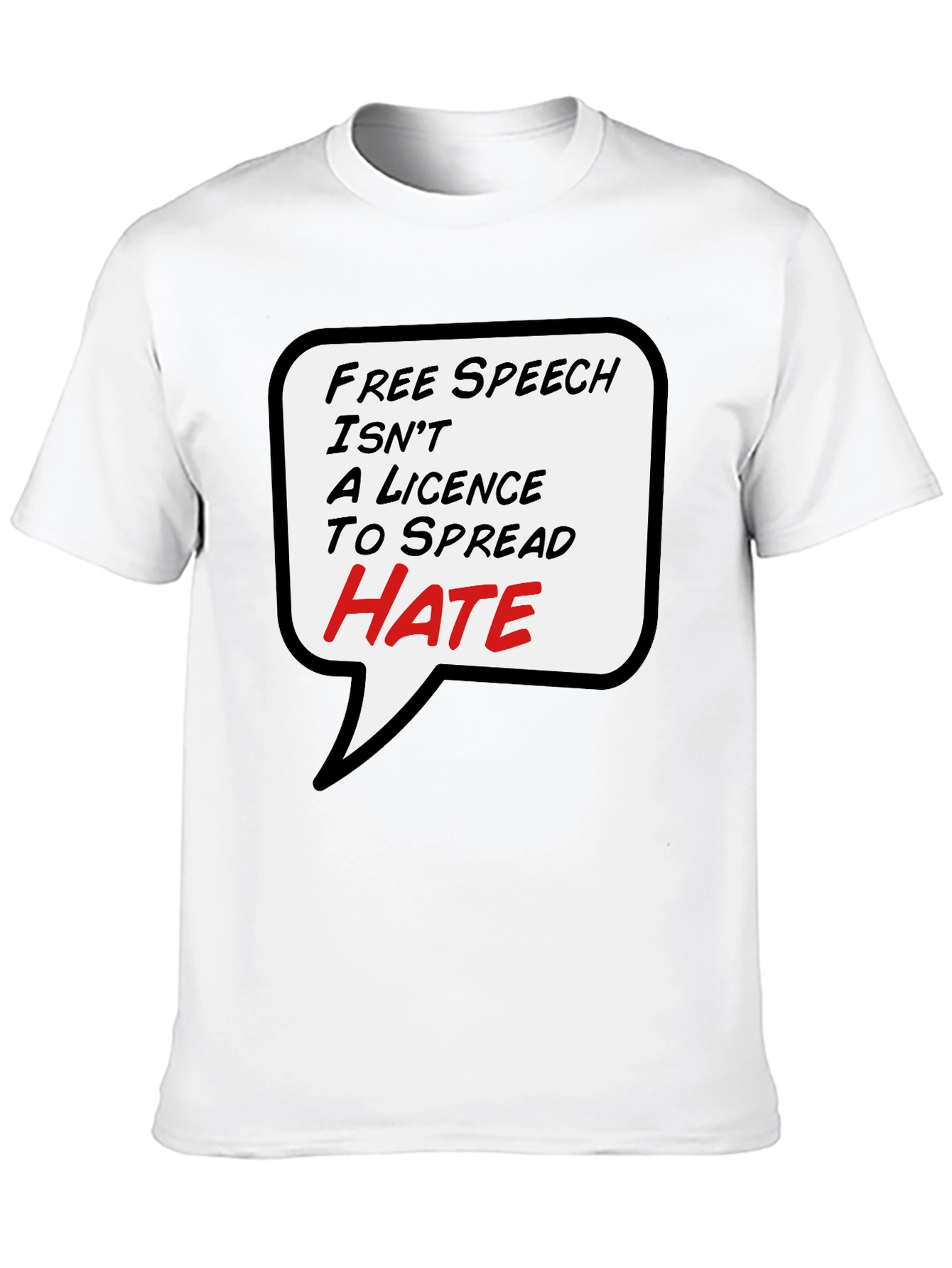 Free Speech T-Shirt - Anti-Hate Black Tee