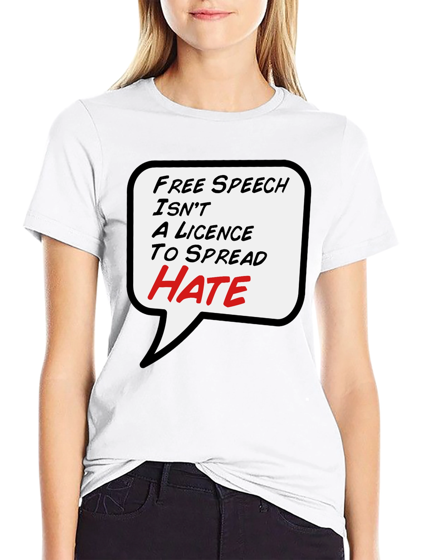 Free Speech T-Shirt - Anti-Hate Black Tee