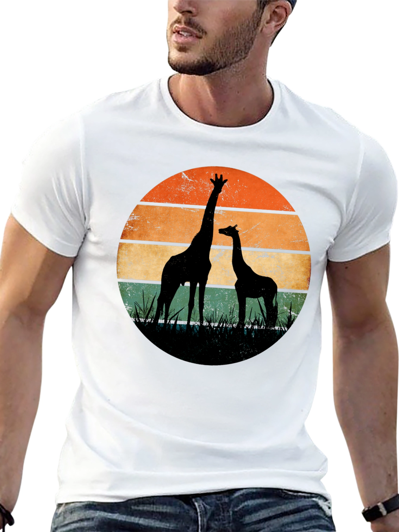 Giraffe Sunset Graphic Tee