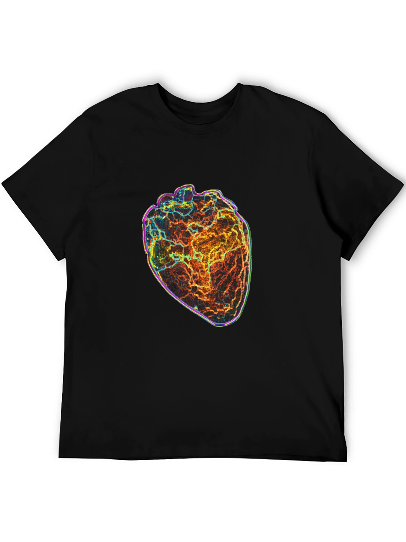 Anatomical Heart Graphic Print Black T-Shirt