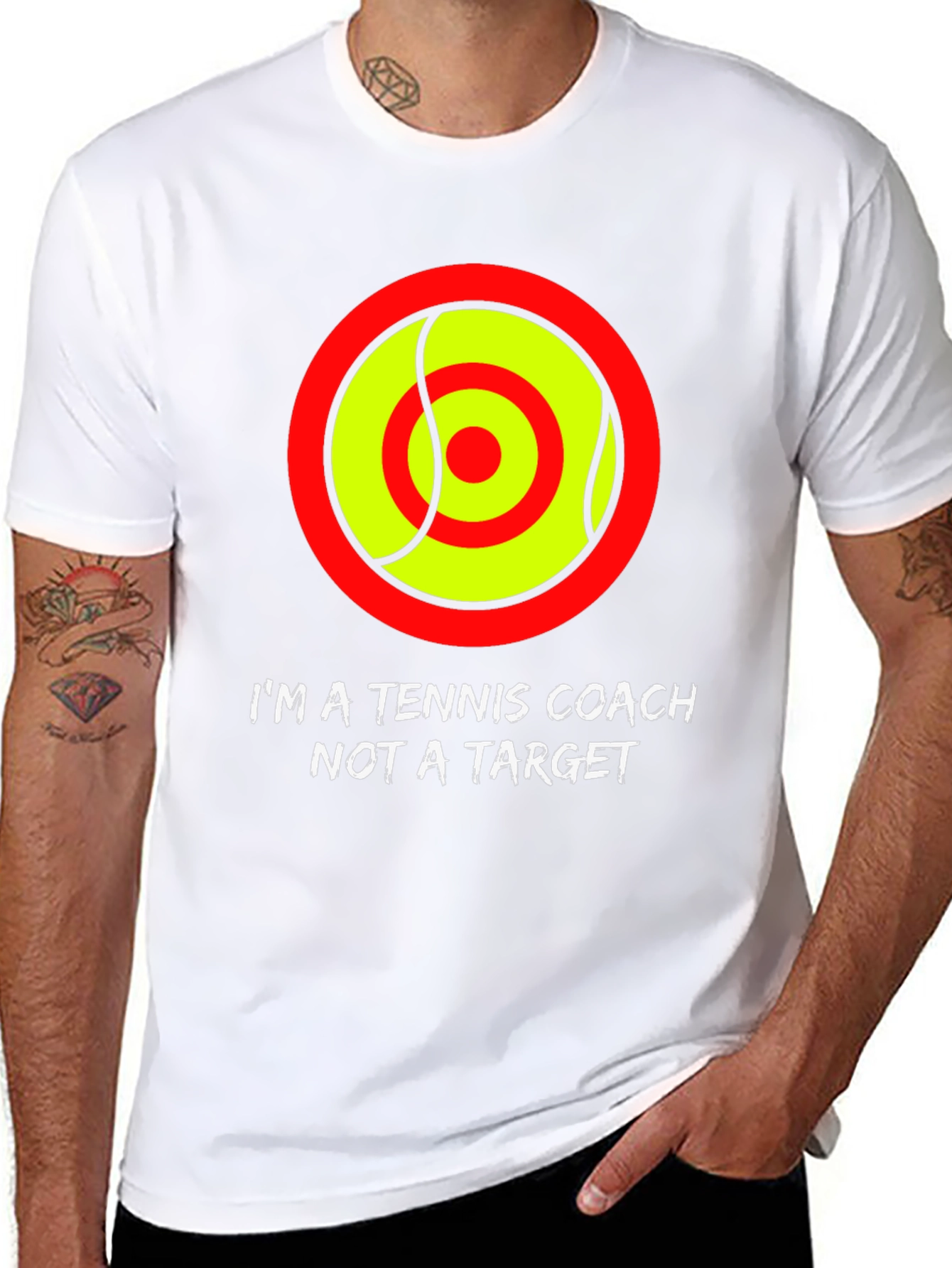 Tennis Coach Target T-Shirt - Funny Graphic Tee