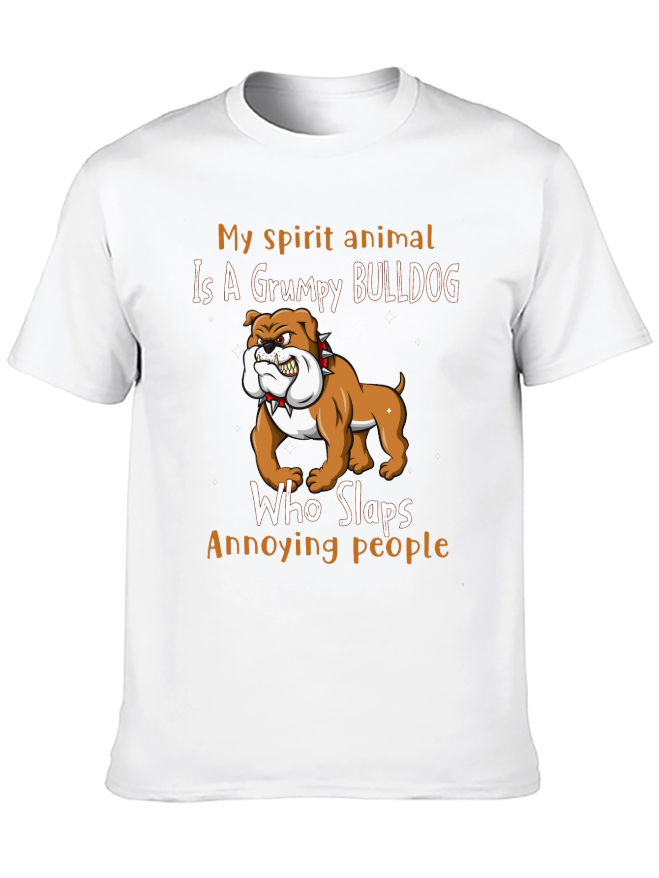 Grumpy Bulldog Spirit Animal Graphic T-Shirt