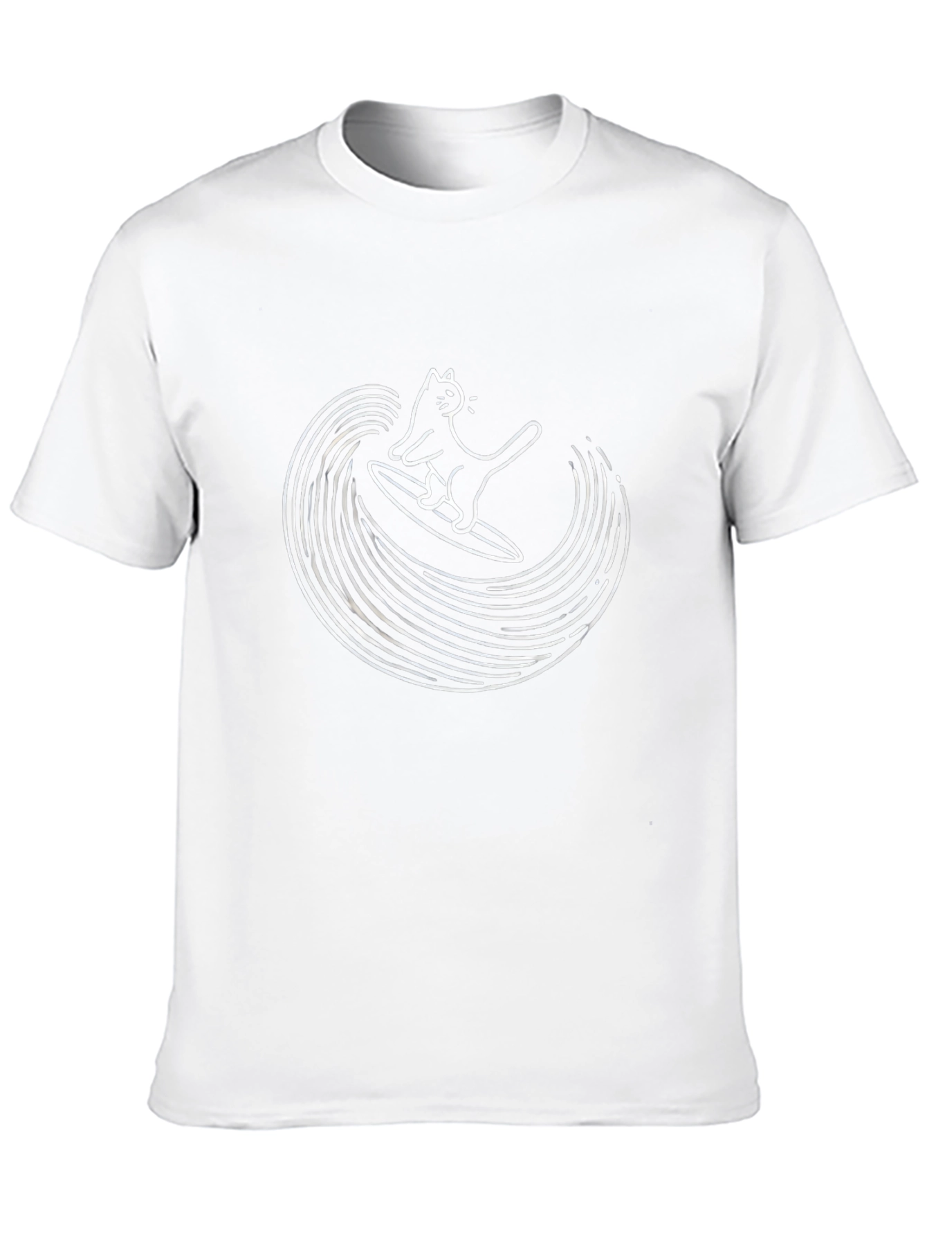 Cool Cat Surfing Wave Graphic T-Shirt