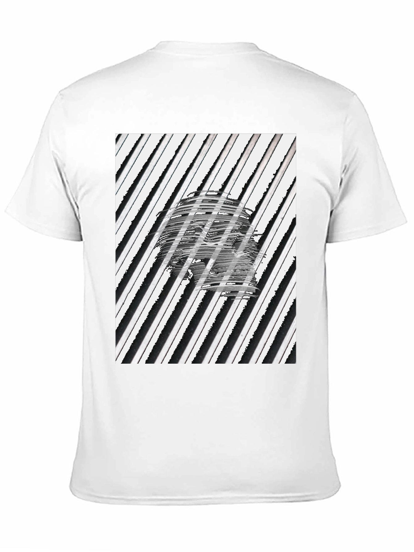 Abstract Skull Graphic Tee - Black Cotton T-Shirt