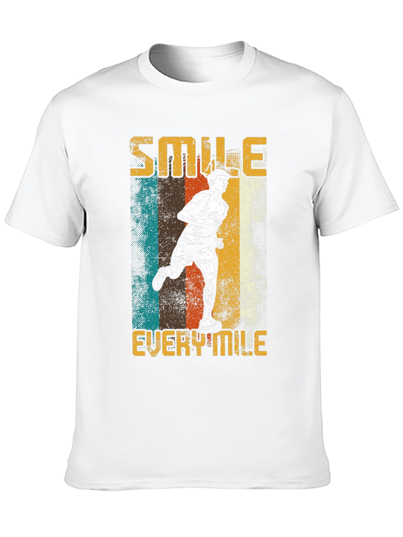 Smile Every Mile Retro Runner Graphic T-Shirt
