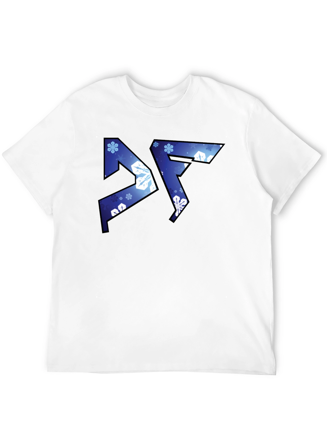 Abstract Snowflake Graphic Black T-Shirt