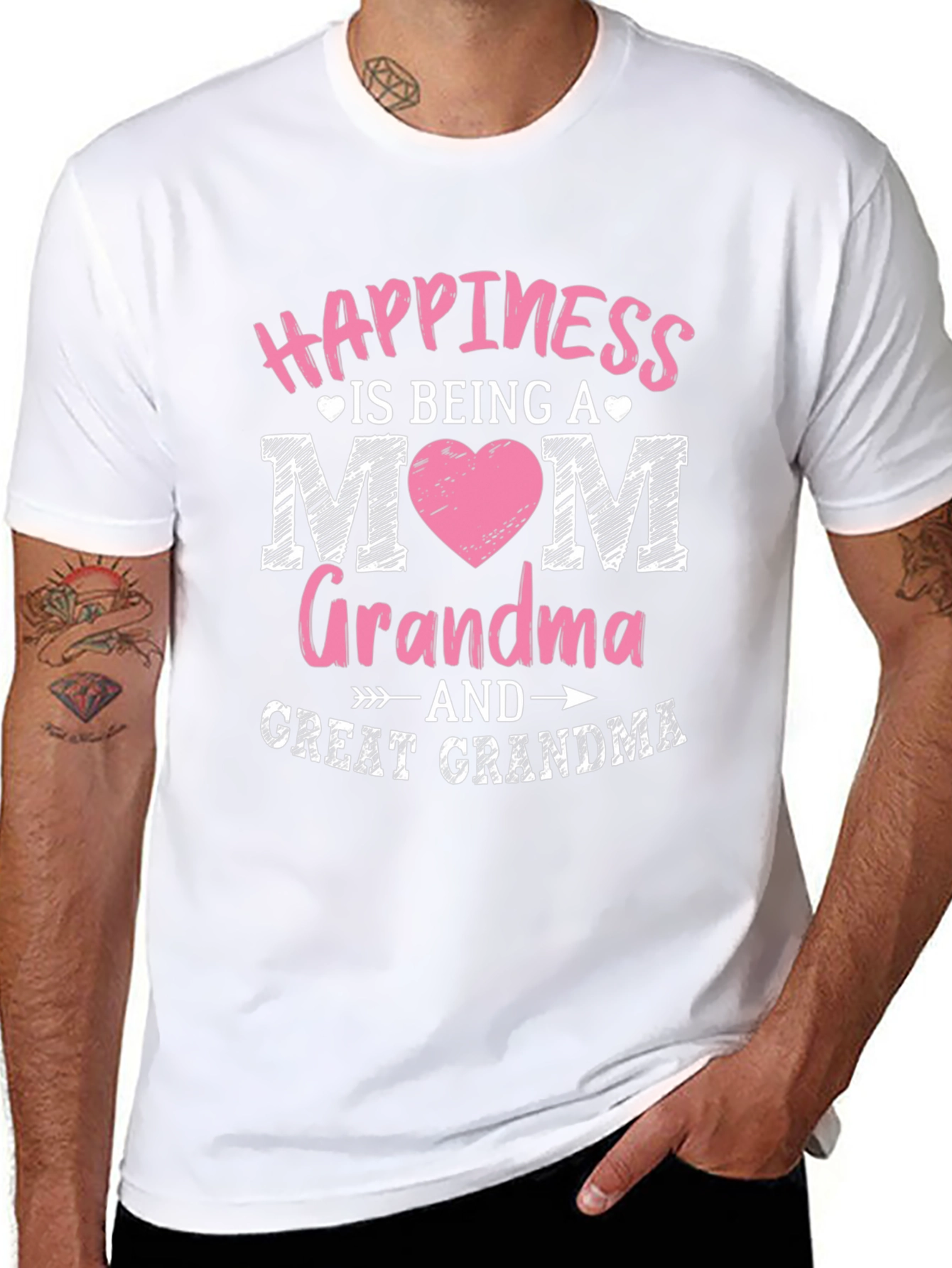 Happiness is Being Mom Grandma Great Grandma T-Shirt