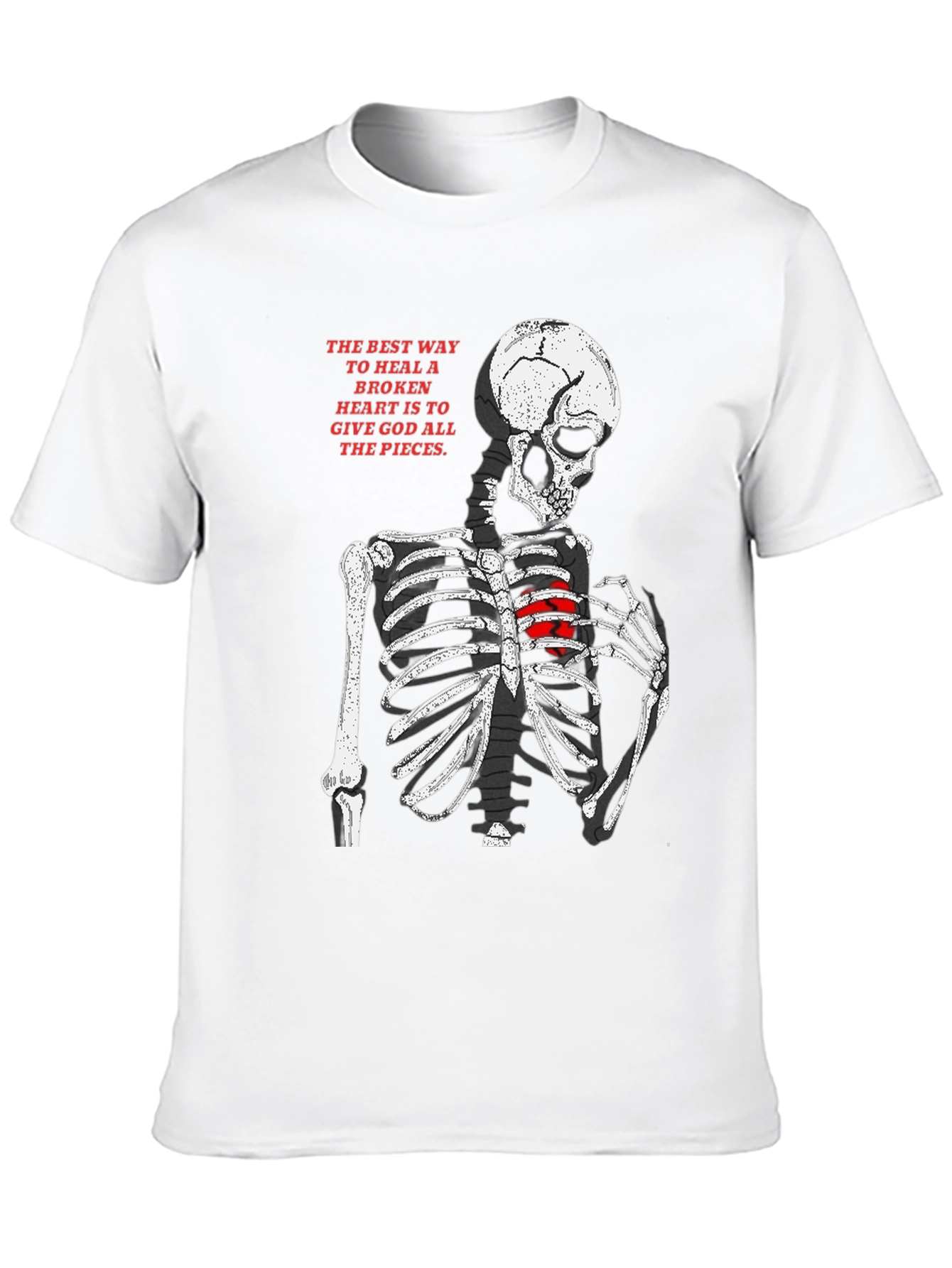 Skeleton Heart T-Shirt - Broken Heart Healing Graphic Tee