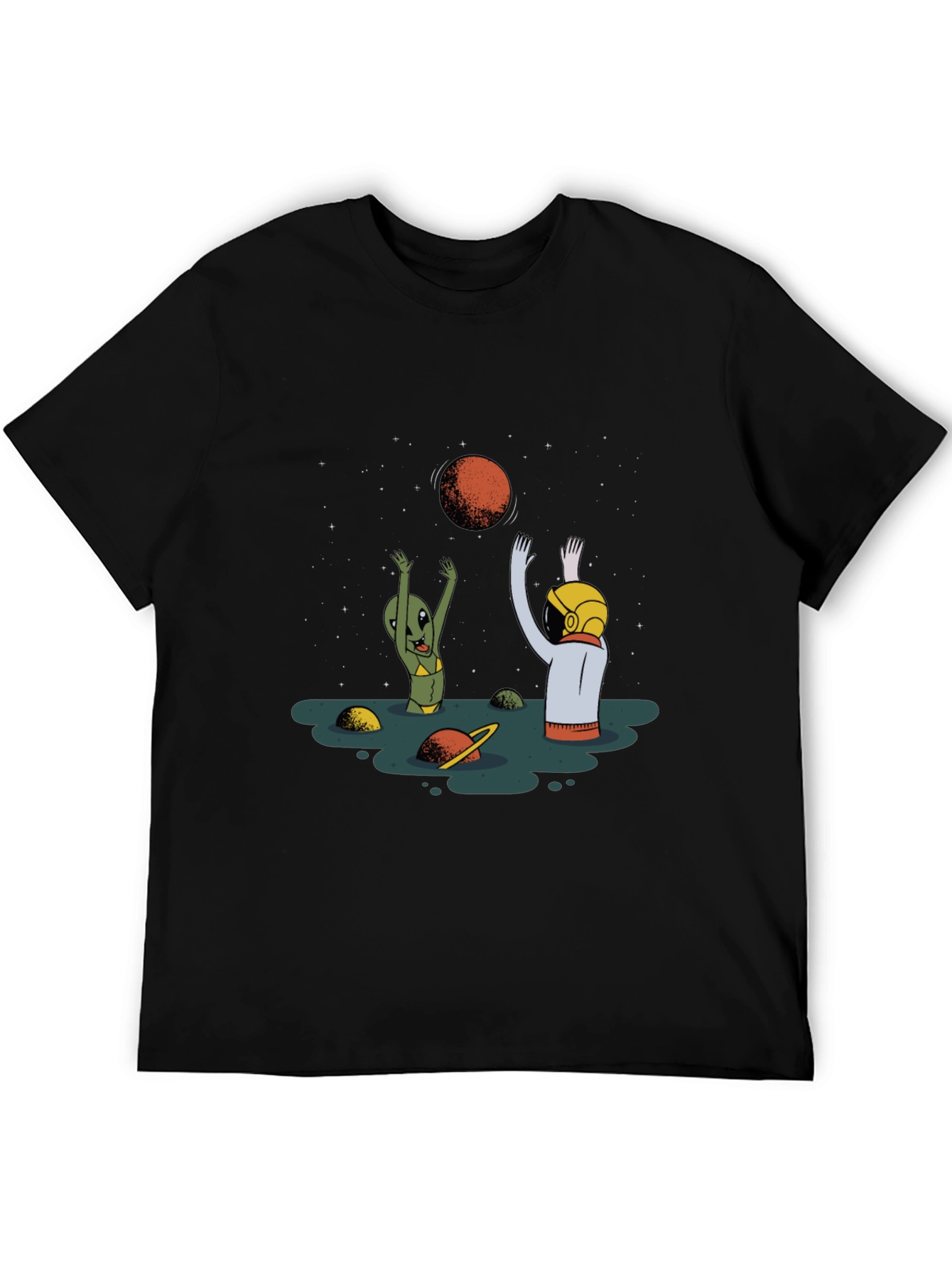 Alien Astronaut T-Shirt - Cosmic Beach Vibes