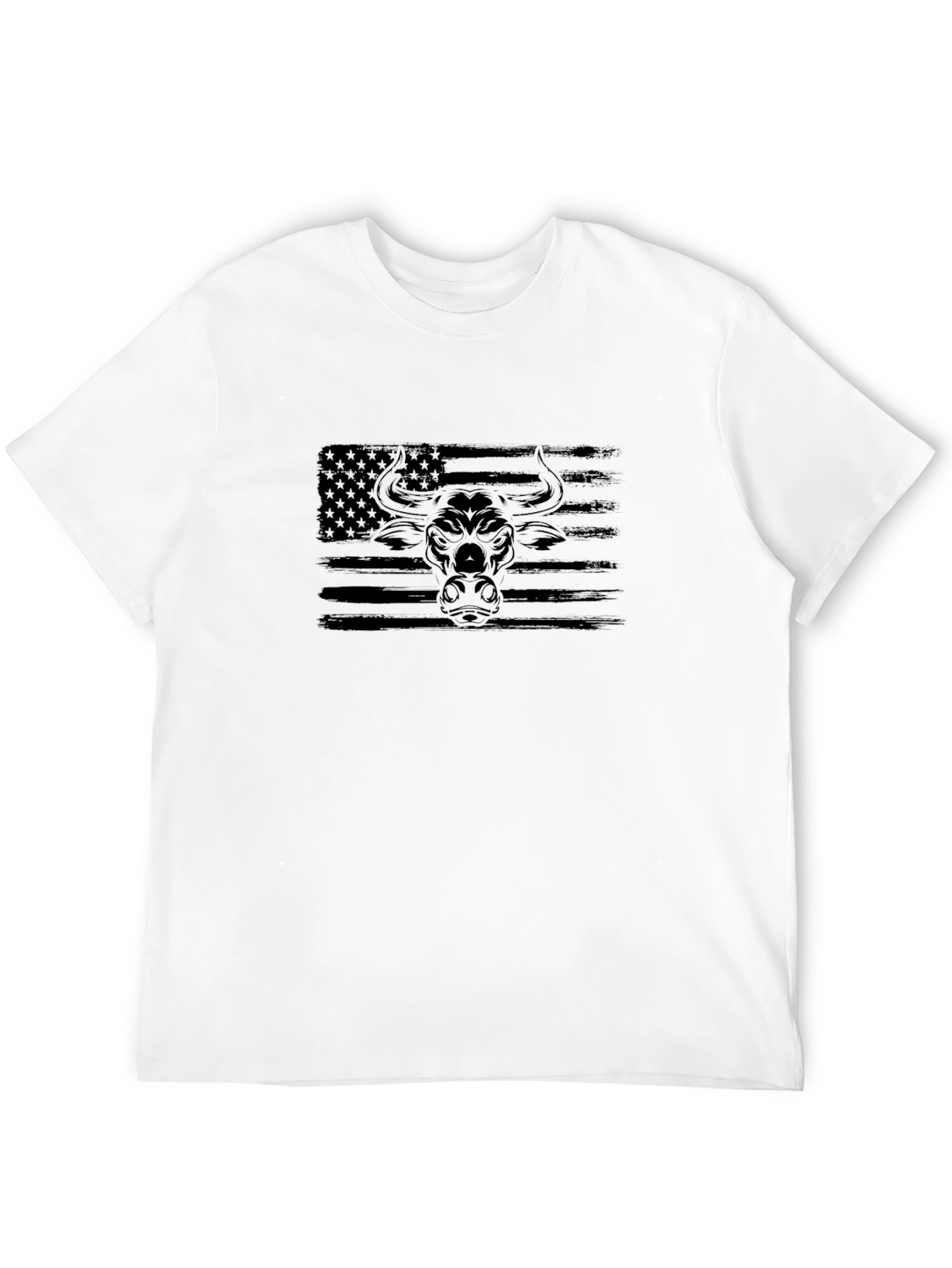 American Bull Flag Graphic Tee - Black