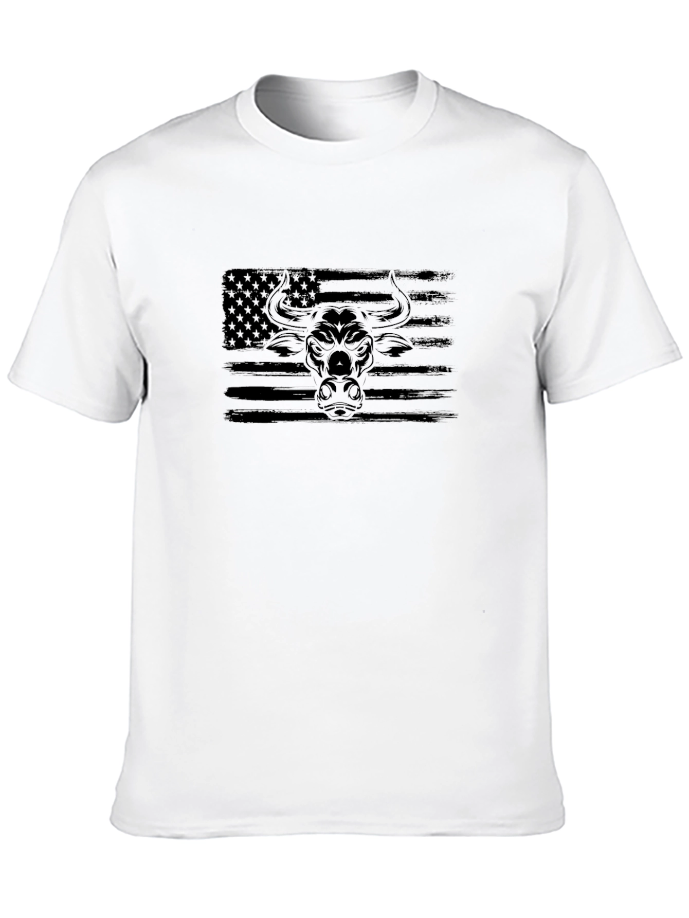 American Bull Flag Graphic Tee - Black