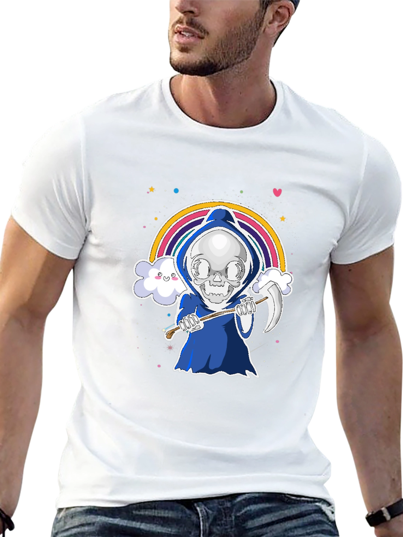 Cute Grim Reaper Rainbow T-Shirt