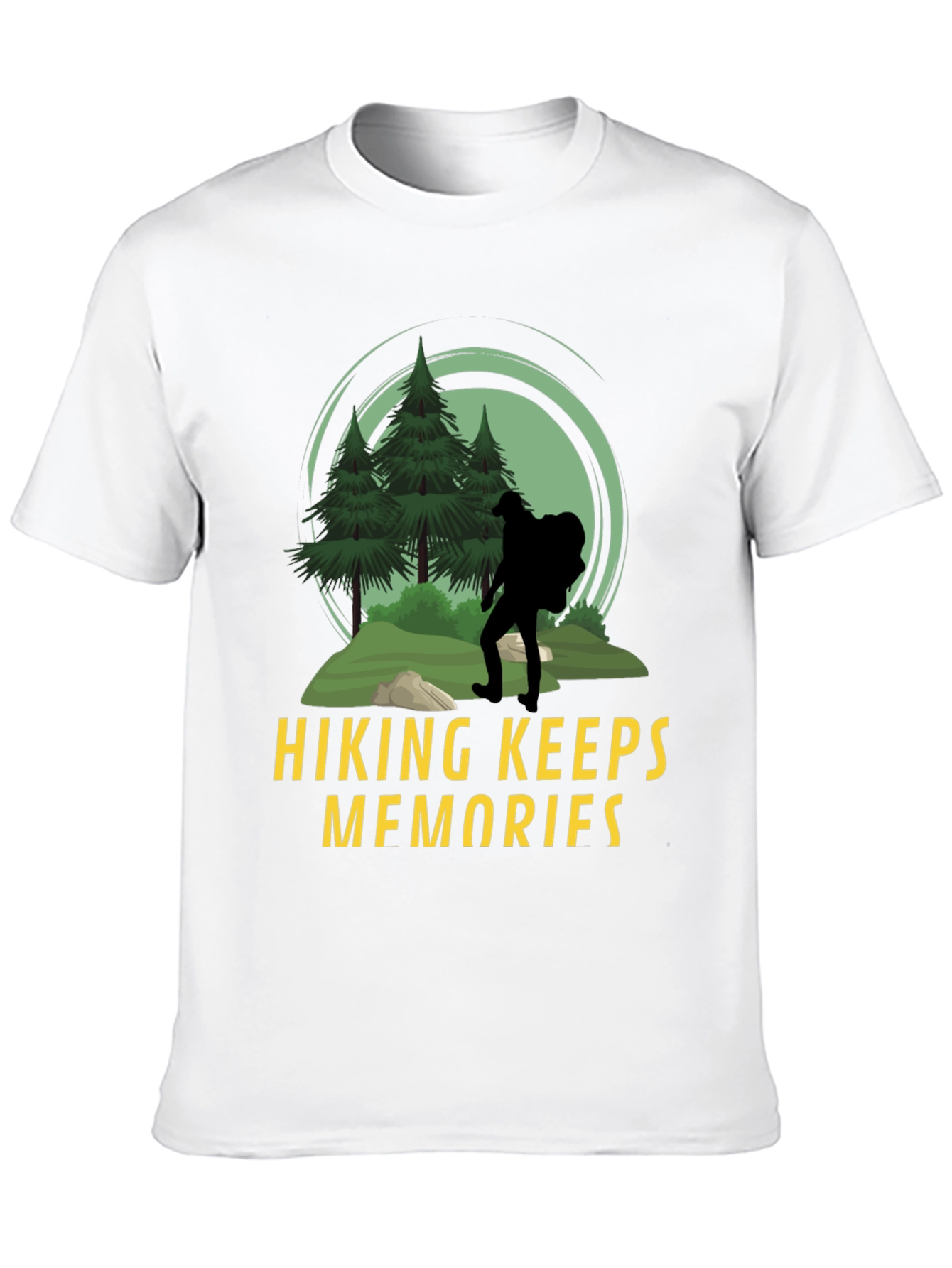 Hiking Keeps Memories Black Graphic T-Shirt