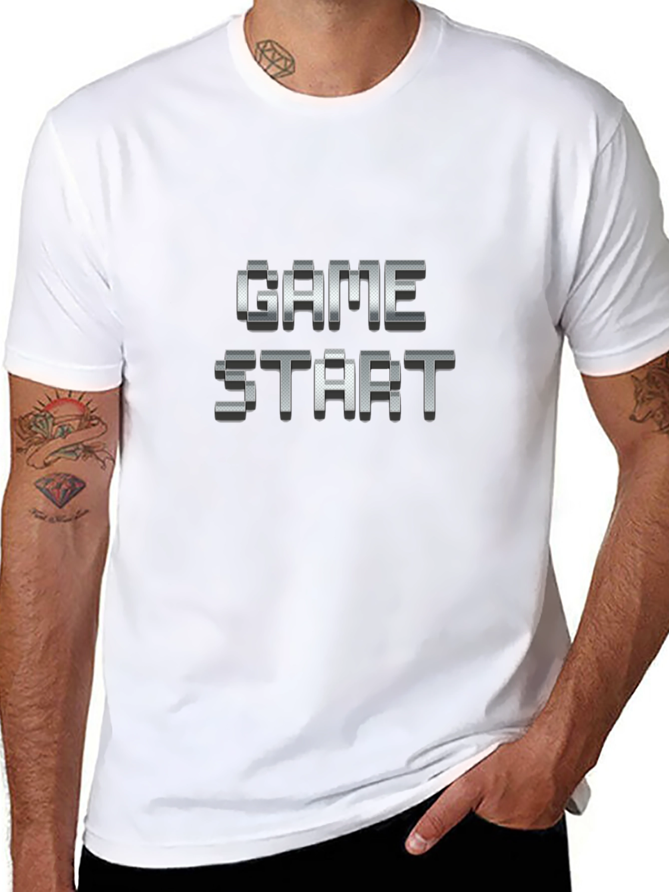 Game Start Pixel T-Shirt - Retro Gamer Style