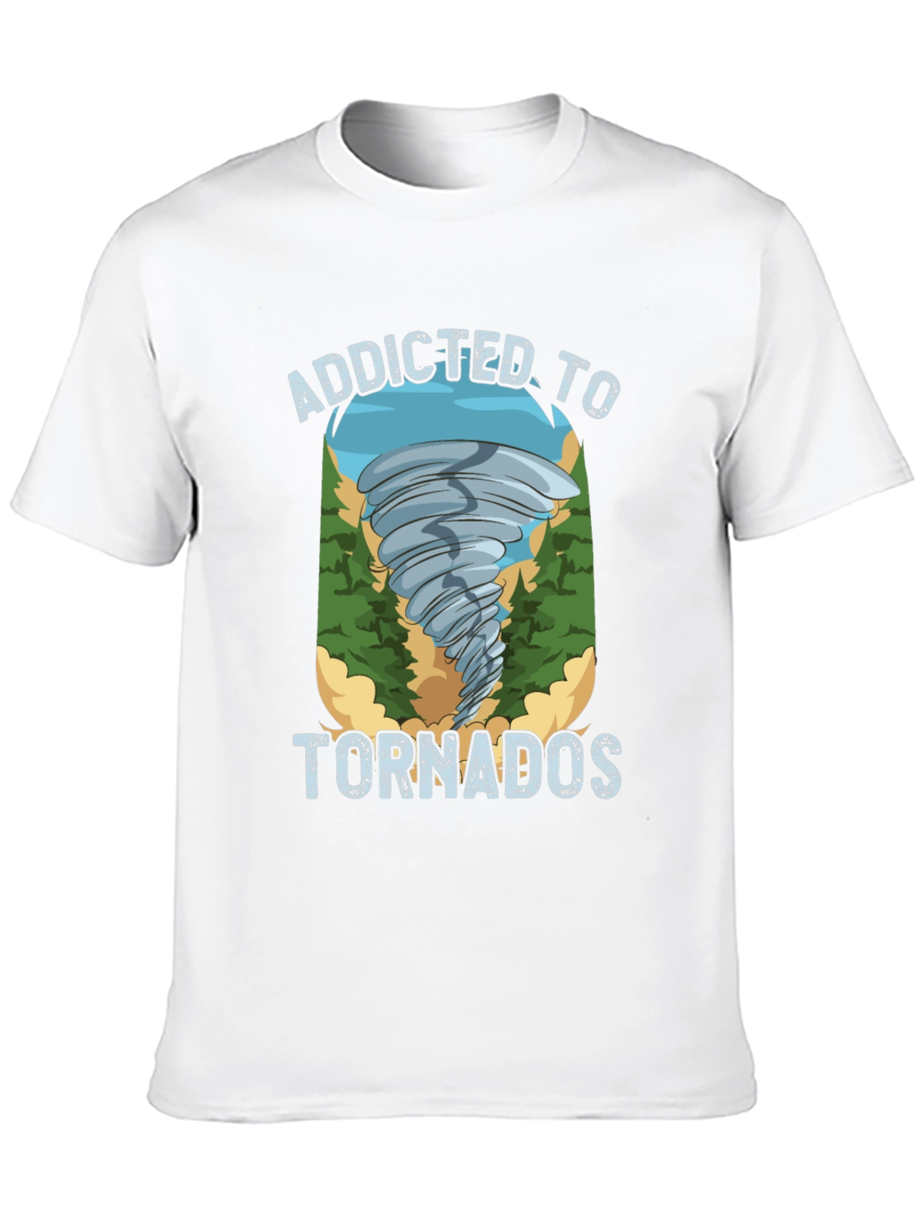 Addicted to Tornados Black Graphic T-Shirt