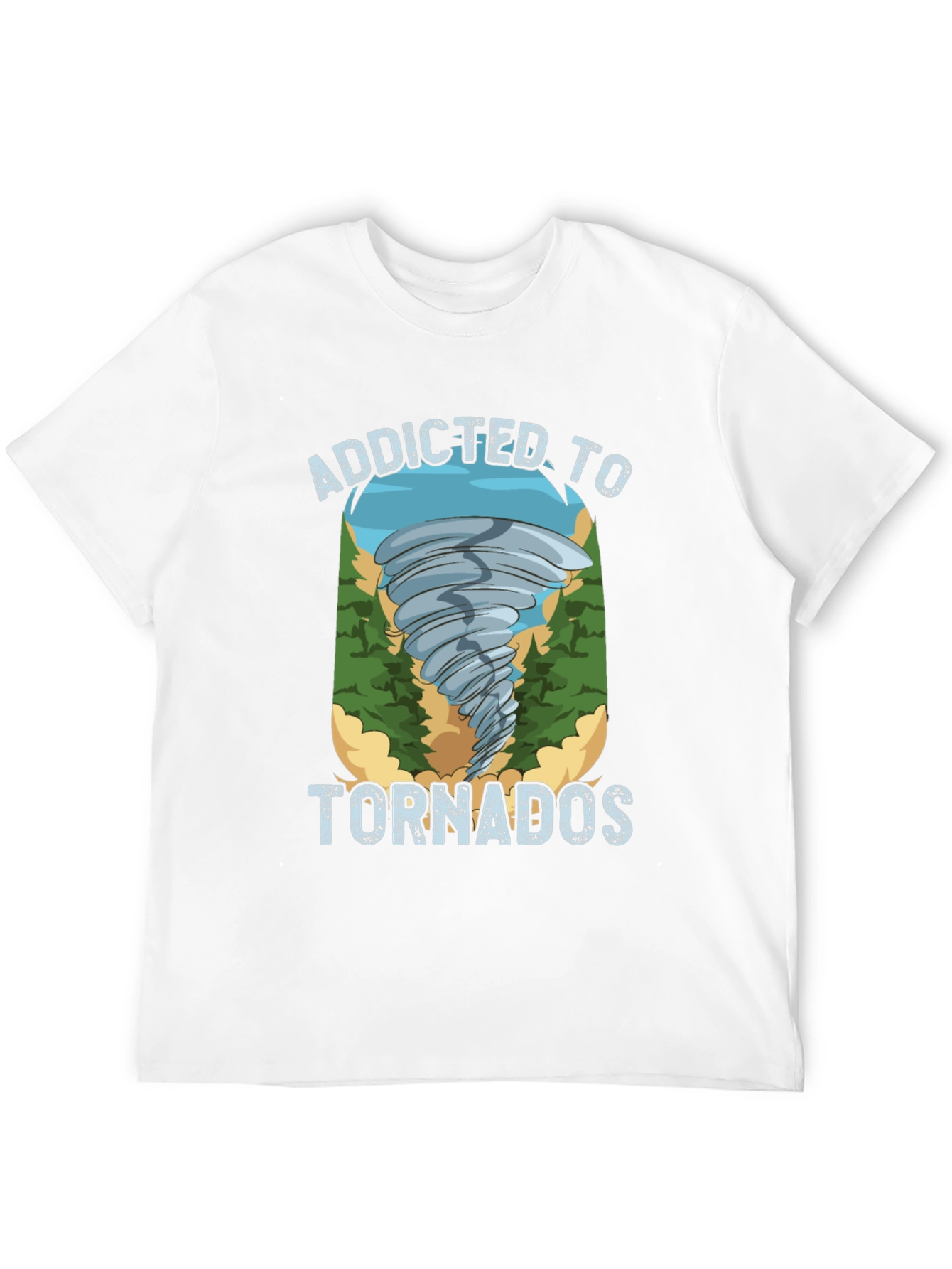 Addicted to Tornados Black Graphic T-Shirt