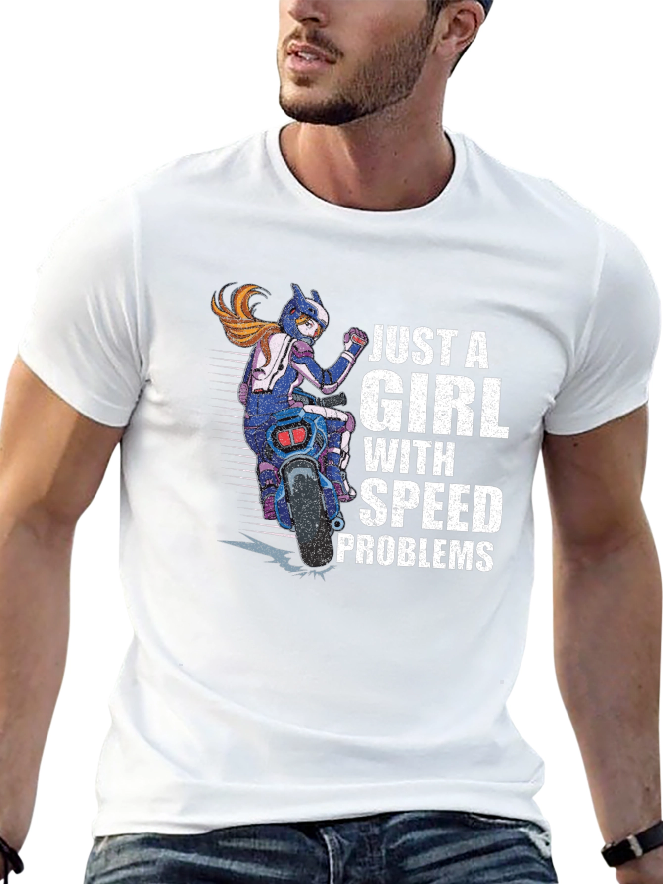 Just A Girl With Speed Problems Black T-Shirt