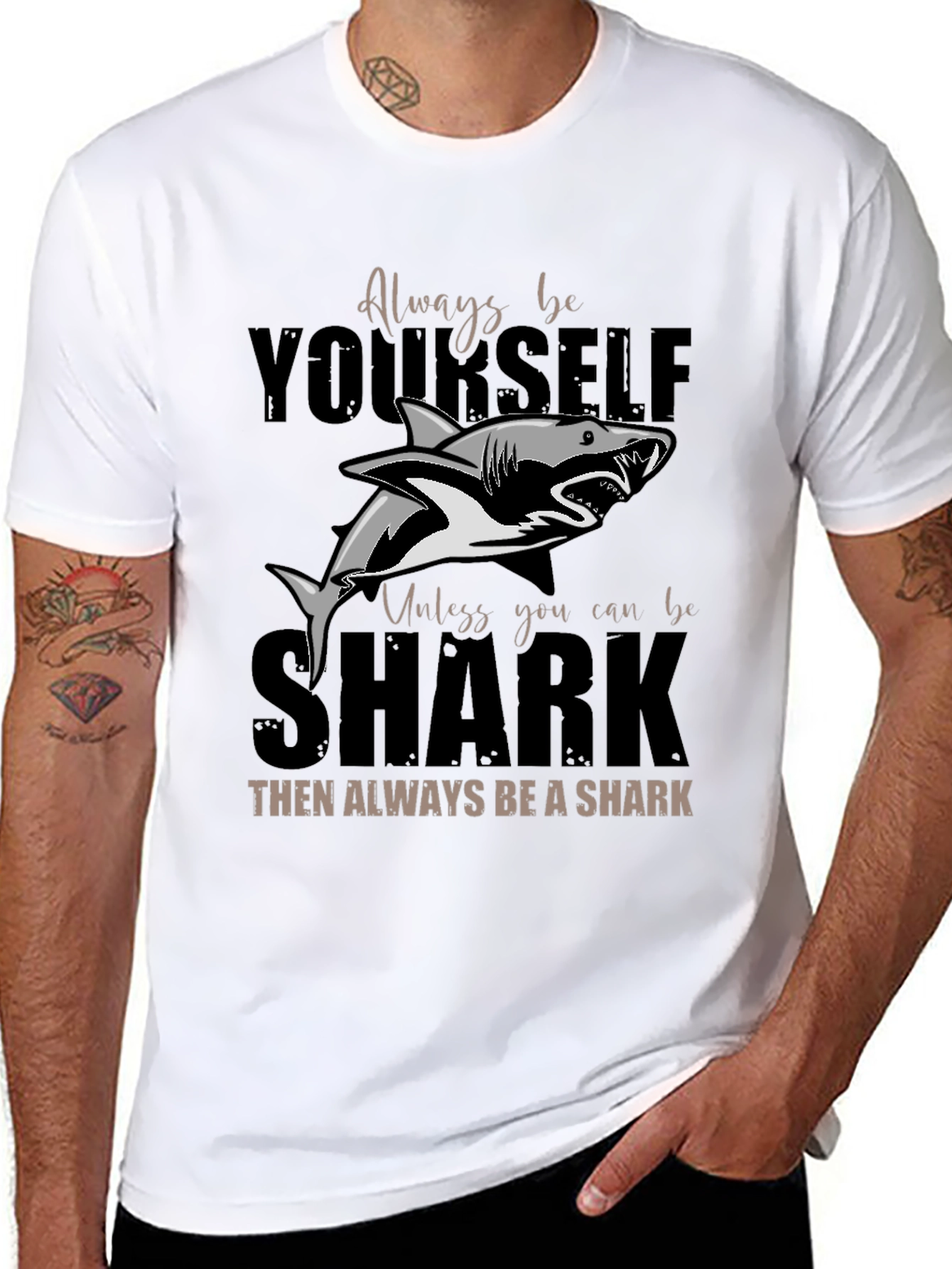 Always Be Yourself Shark T-Shirt - Unique Graphic Tee