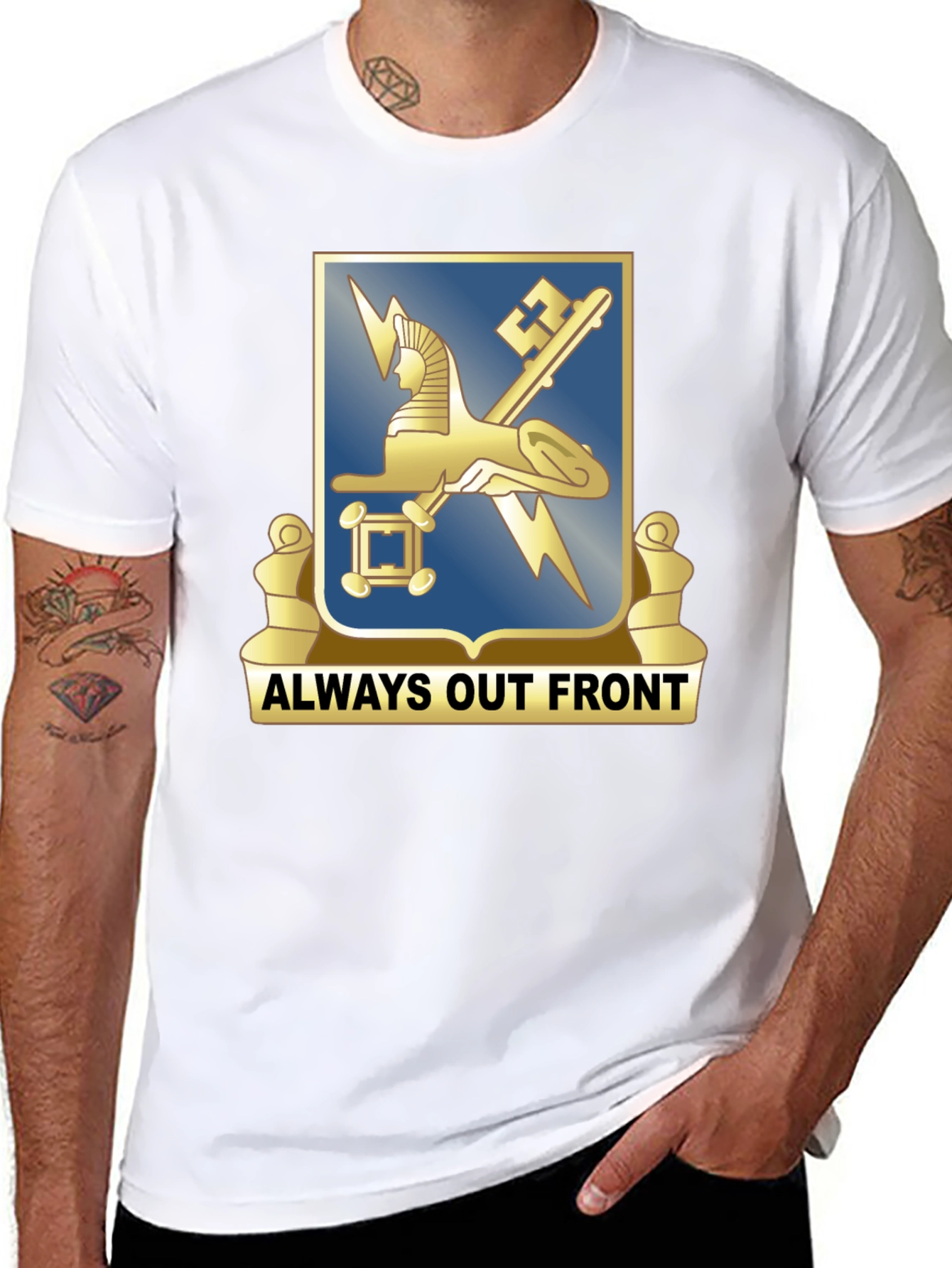 Always Out Front T-Shirt - Military Design