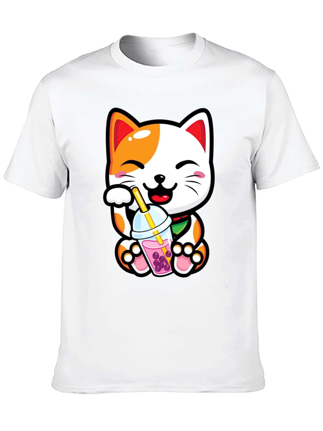 Kawaii Cat Boba Tea Graphic Tee