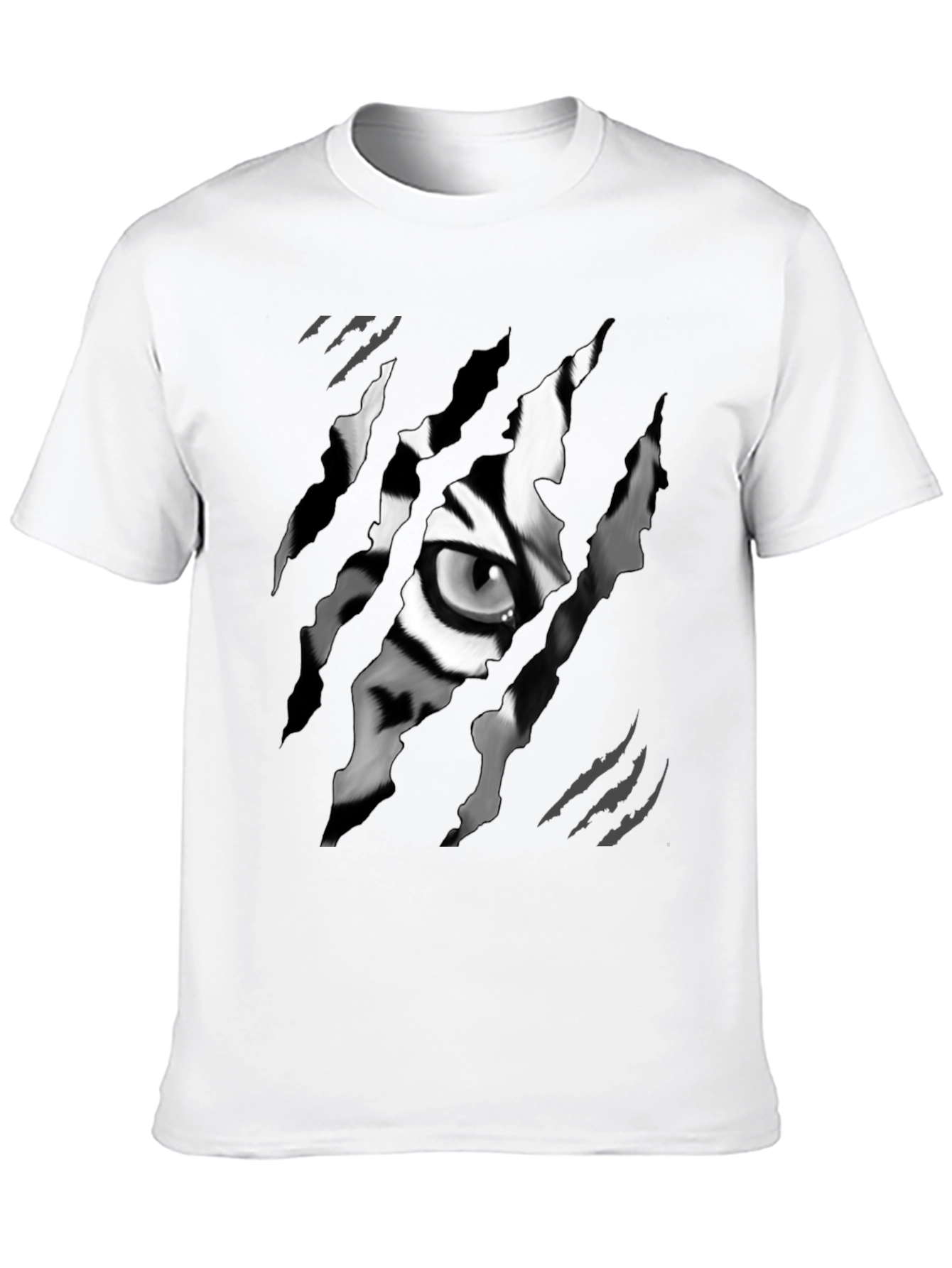Ripped Tiger Eye Graphic Tee - Black