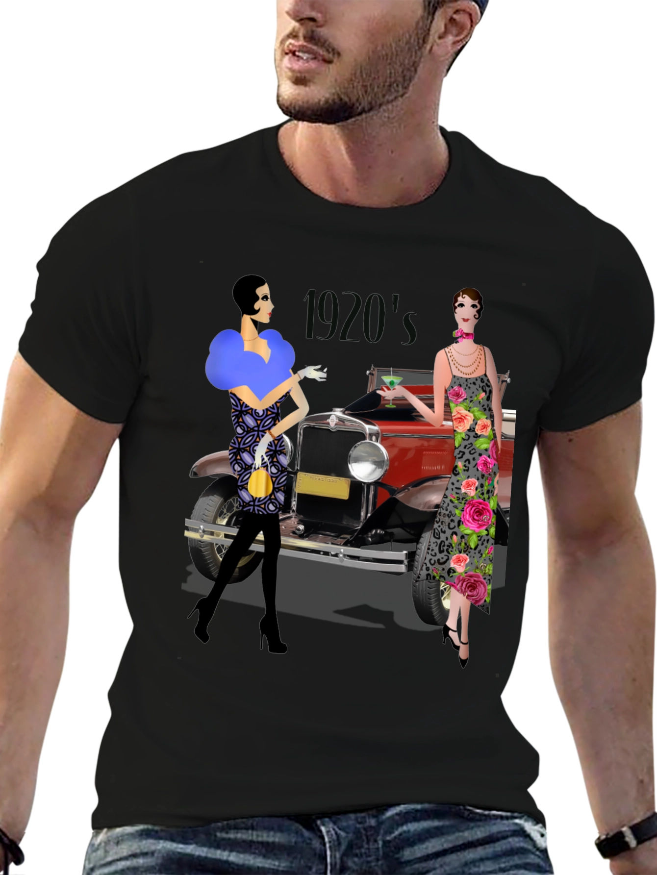 1920s Flapper Style Graphic Tee