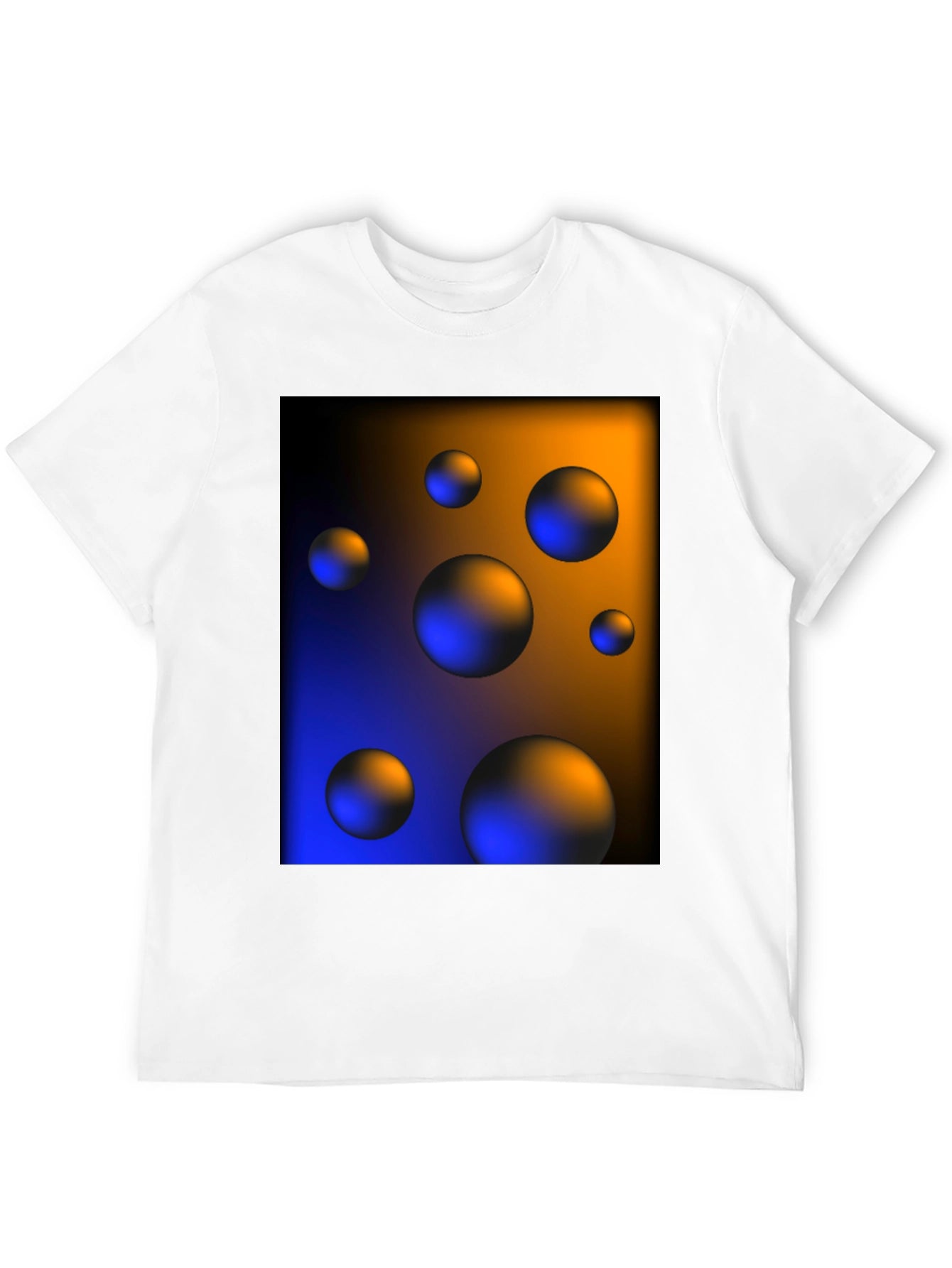 Abstract Sphere Print Black T-Shirt