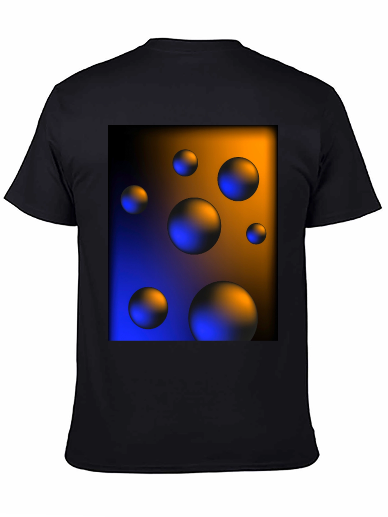 Abstract Sphere Print Black T-Shirt