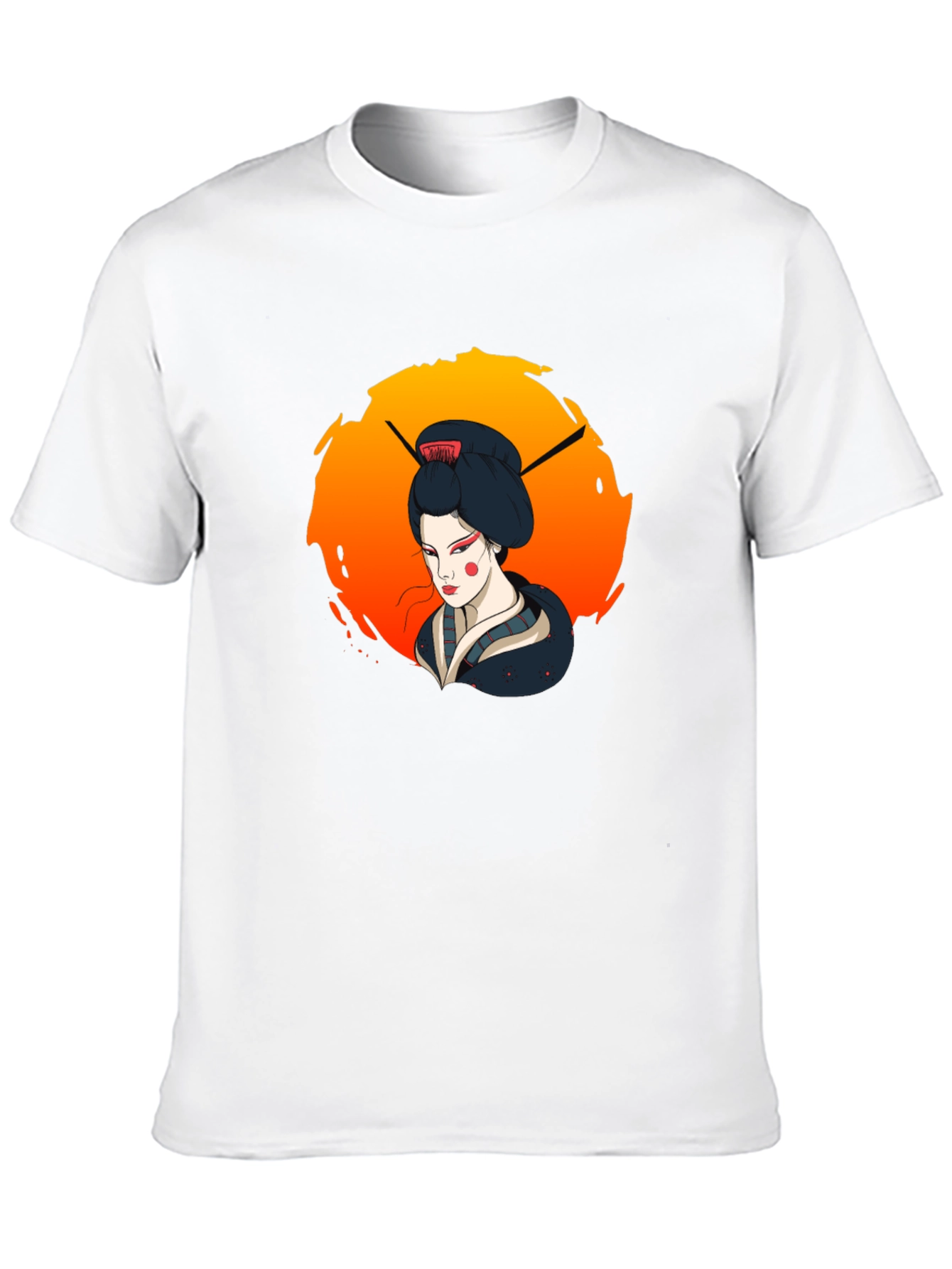 Geisha Graphic Tee - Stylish Unisex Black T-Shirt