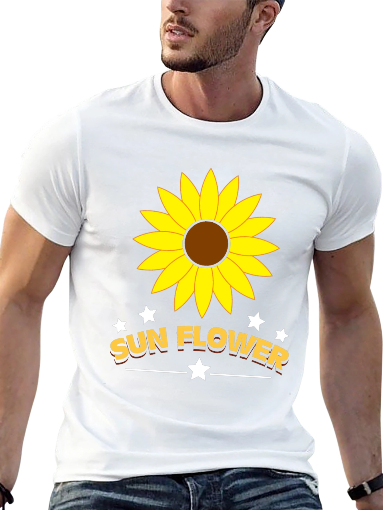 Sunflower Graphic Tee - Trendy Unisex Black T-Shirt