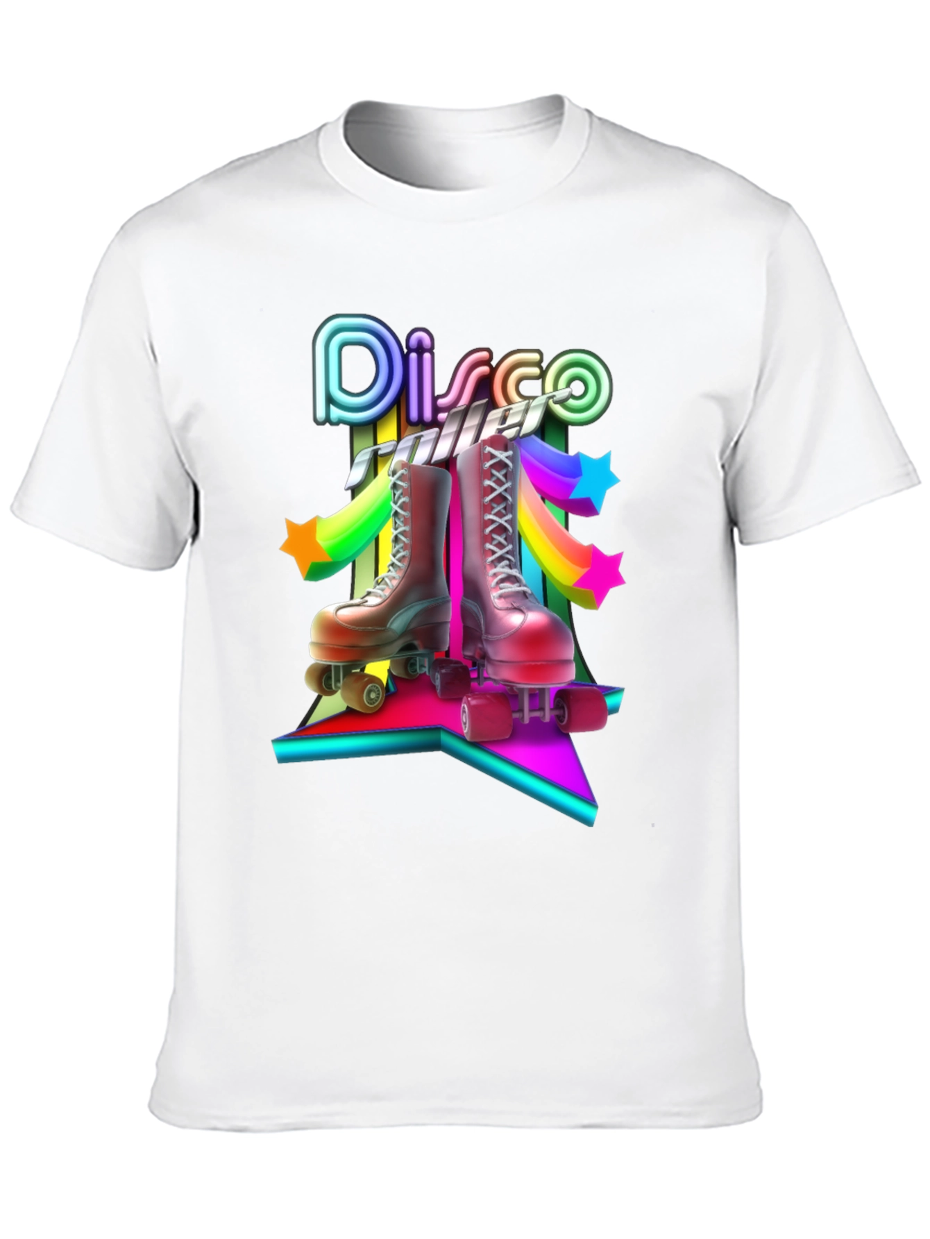 Disco Roller Skate T-Shirt - Retro 80s Style