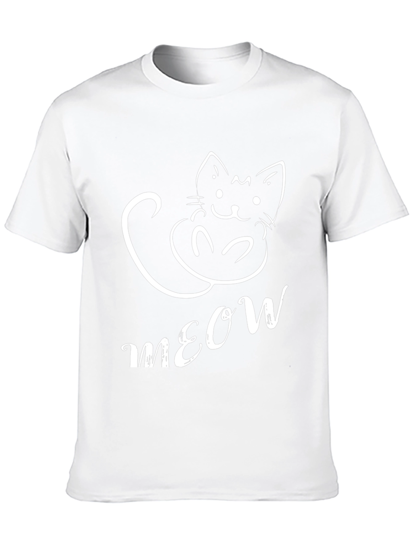 Cute Meow Cat T-Shirt Black