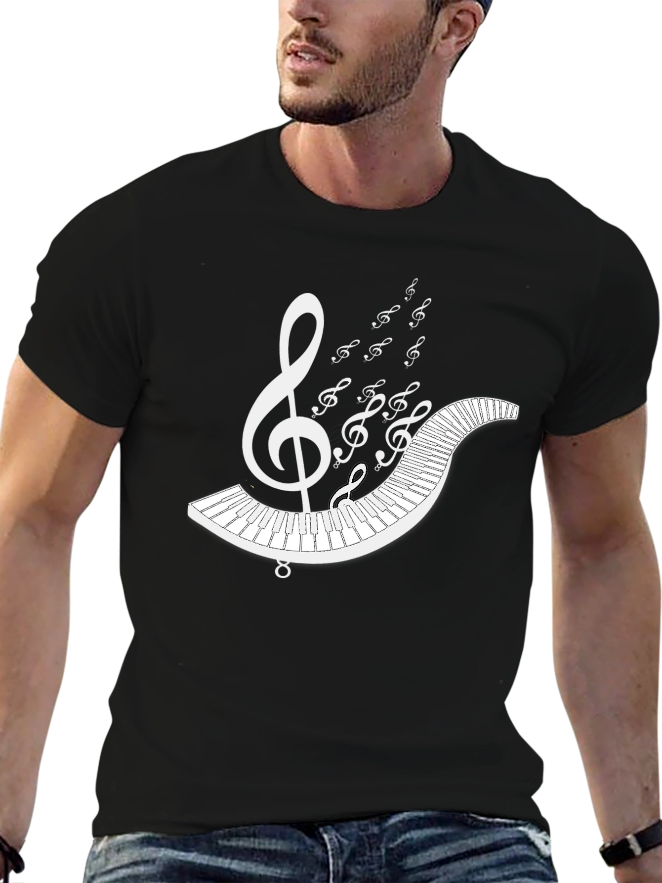 Music Lovers T-Shirt: Piano & Treble Clef