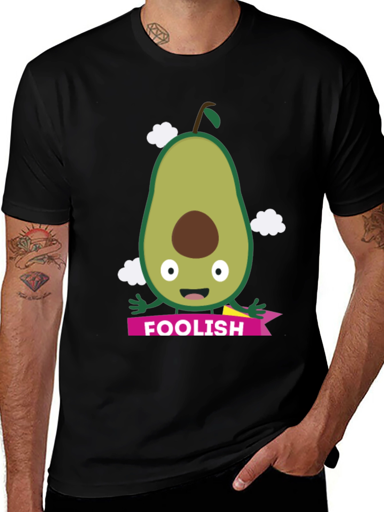 Foolish Avocado Graphic T-Shirt - Unisex Black Tee