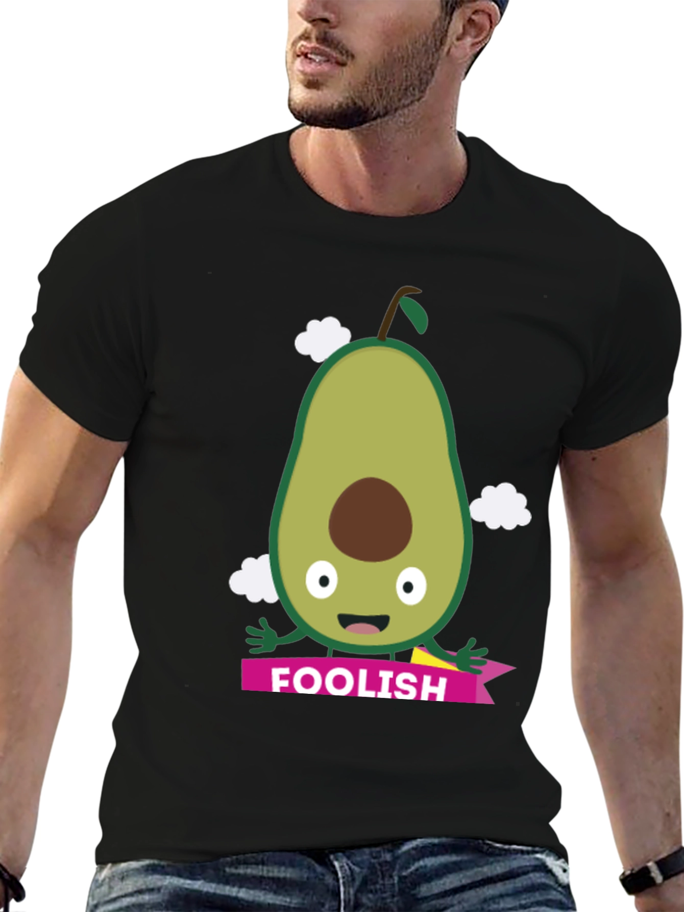 Foolish Avocado Graphic T-Shirt - Unisex Black Tee