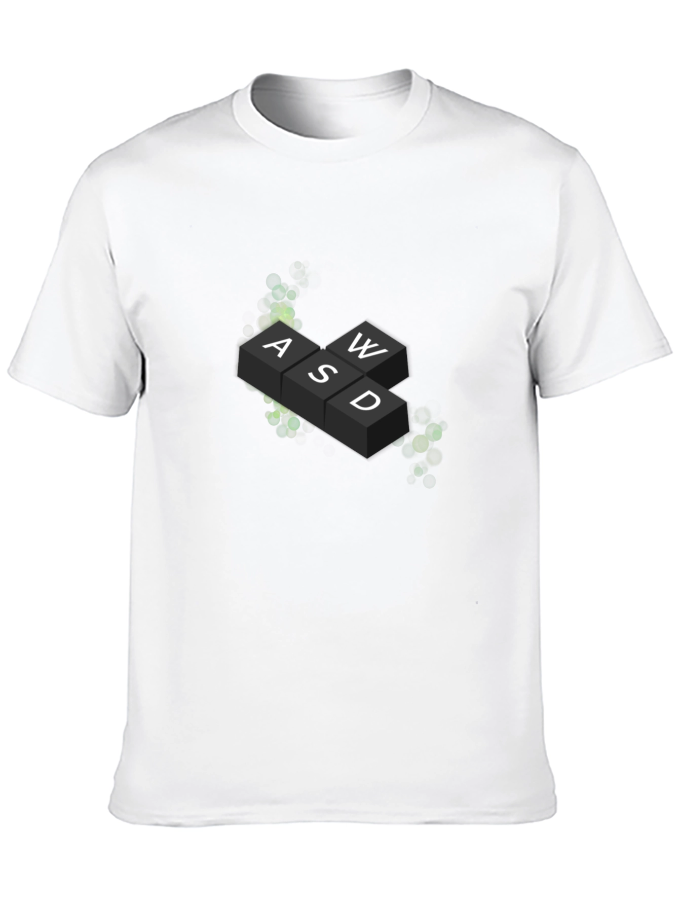 Gamers Tee: WASD Keyboard Graphic Print Black T-Shirt