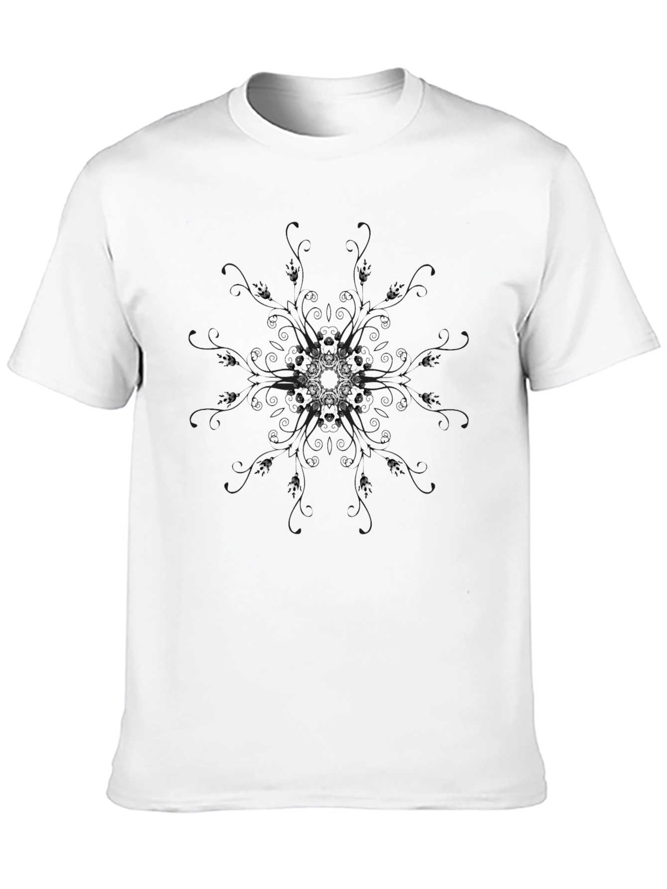Black Mandala Graphic Tee for Men