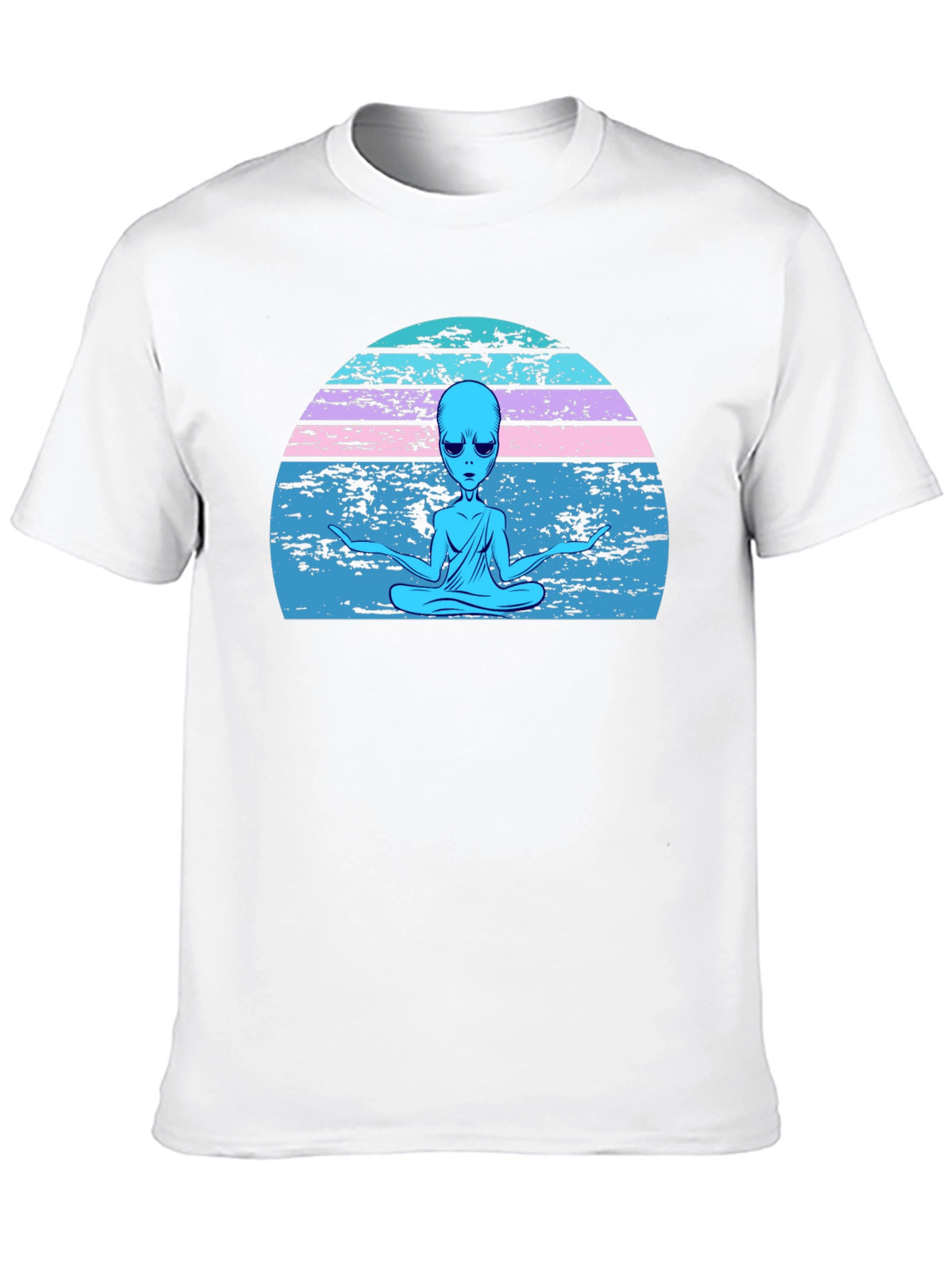 Meditating Alien Retro T-Shirt