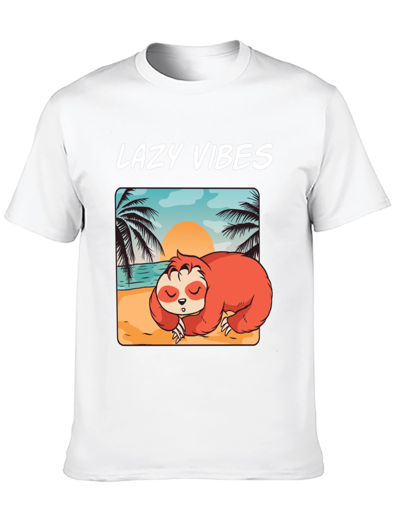 Lazy Vibes Sloth Beach T-Shirt