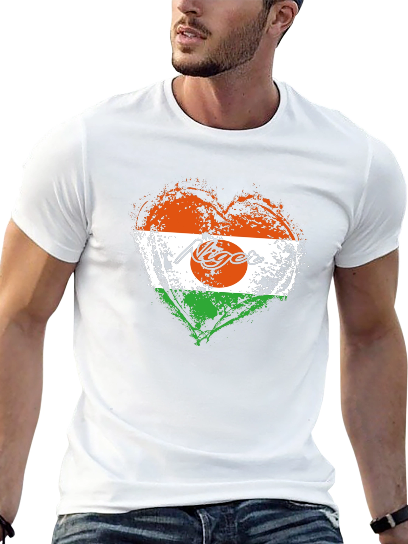 Niger Flag Heart T-Shirt - Stylish Graphic Tee