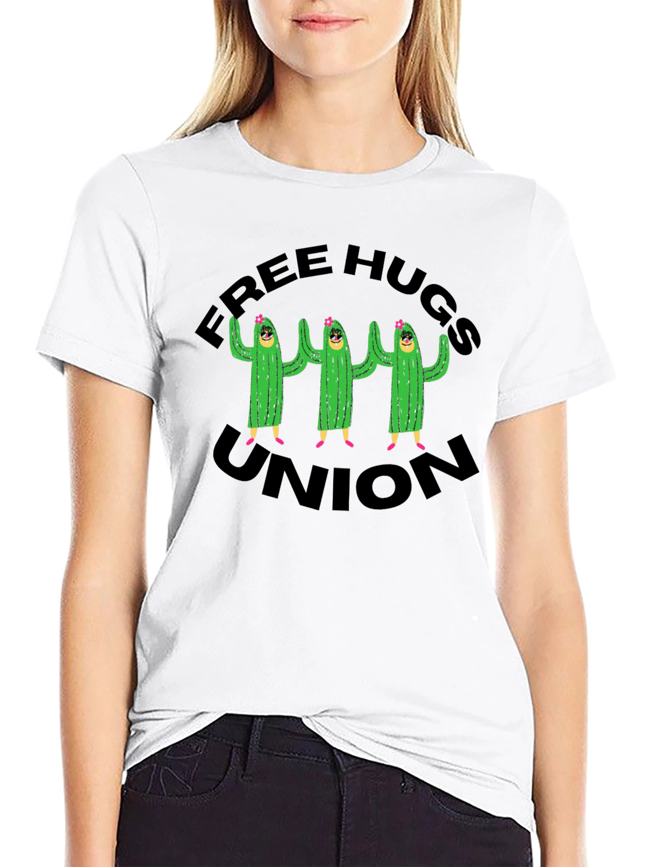 Free Hugs Union T-Shirt Cactus Graphic Tee
