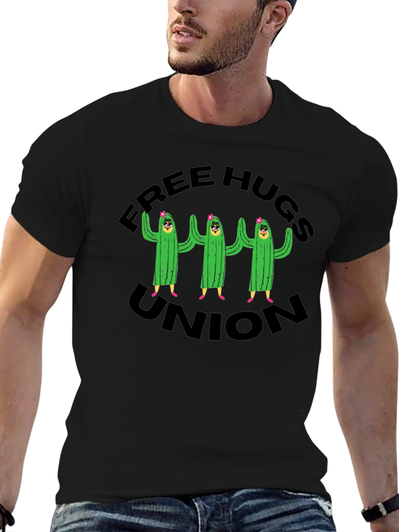 Free Hugs Union T-Shirt Cactus Graphic Tee