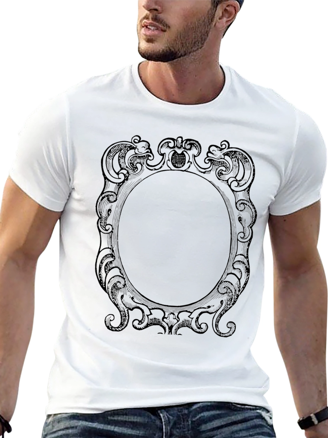 Ornate Frame Graphic Tee - Black