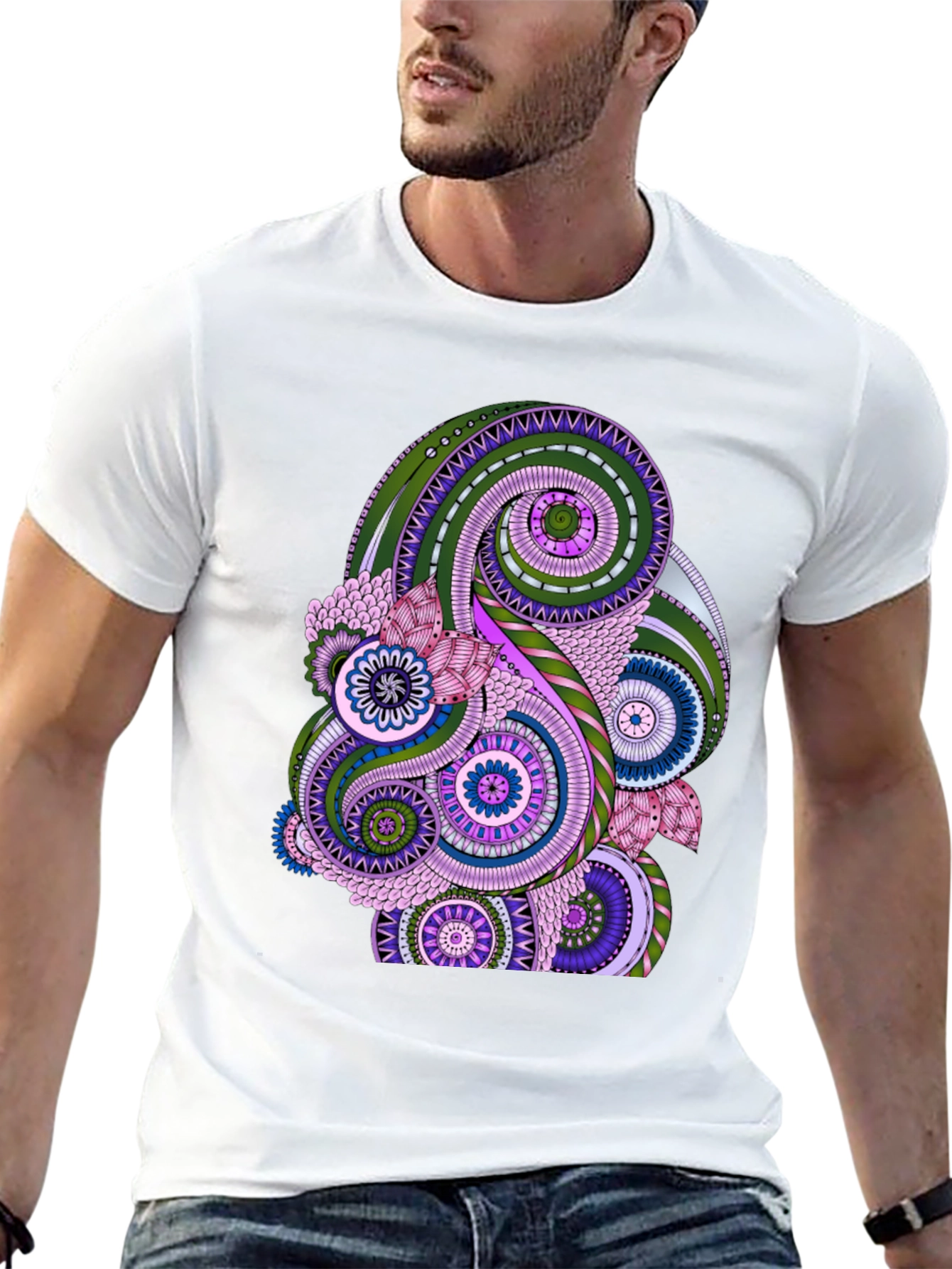 Paisley Pattern Black T-Shirt - Stylish Casual Wear