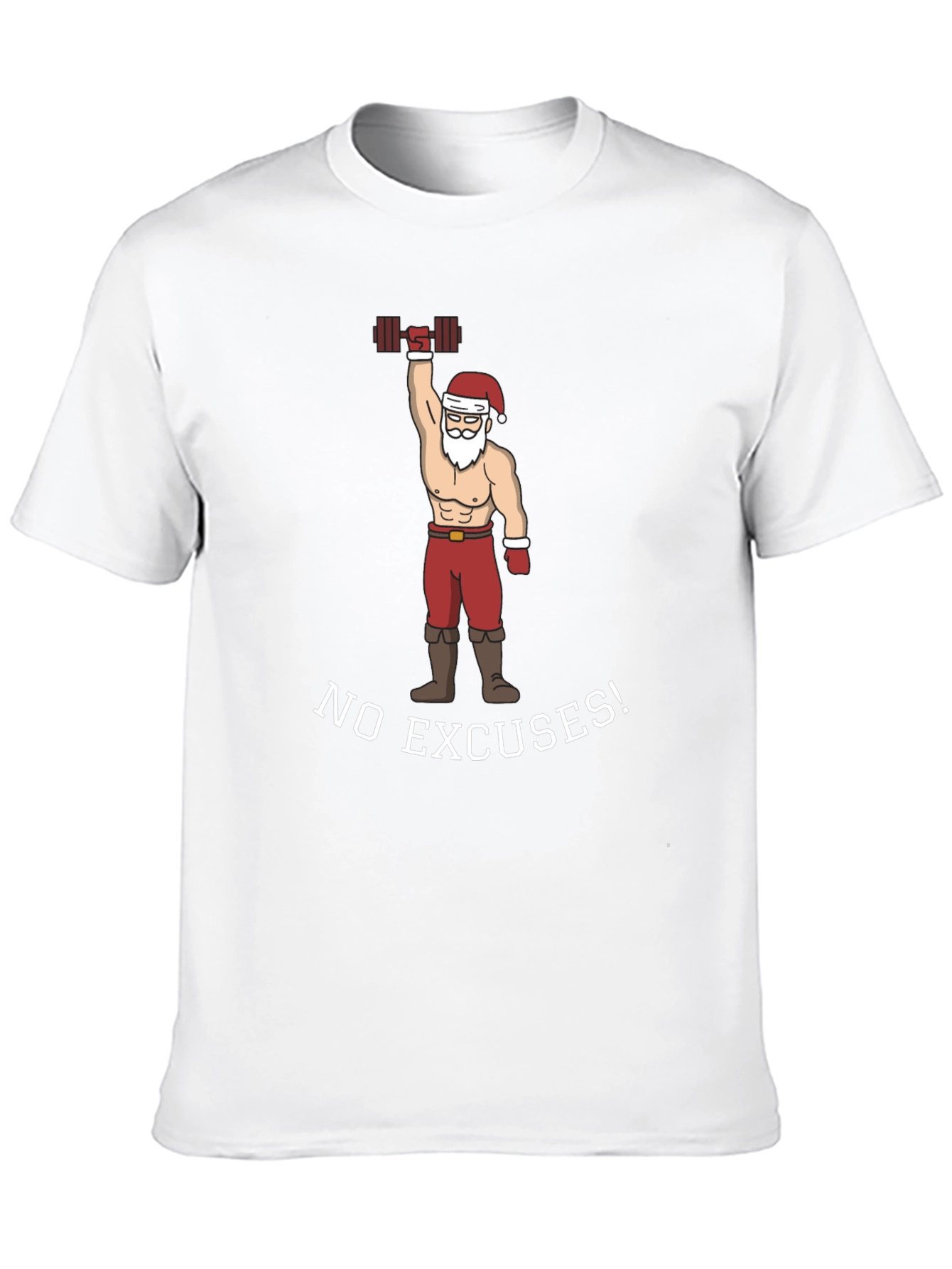No Excuses Santa Weightlifting Graphic Tee