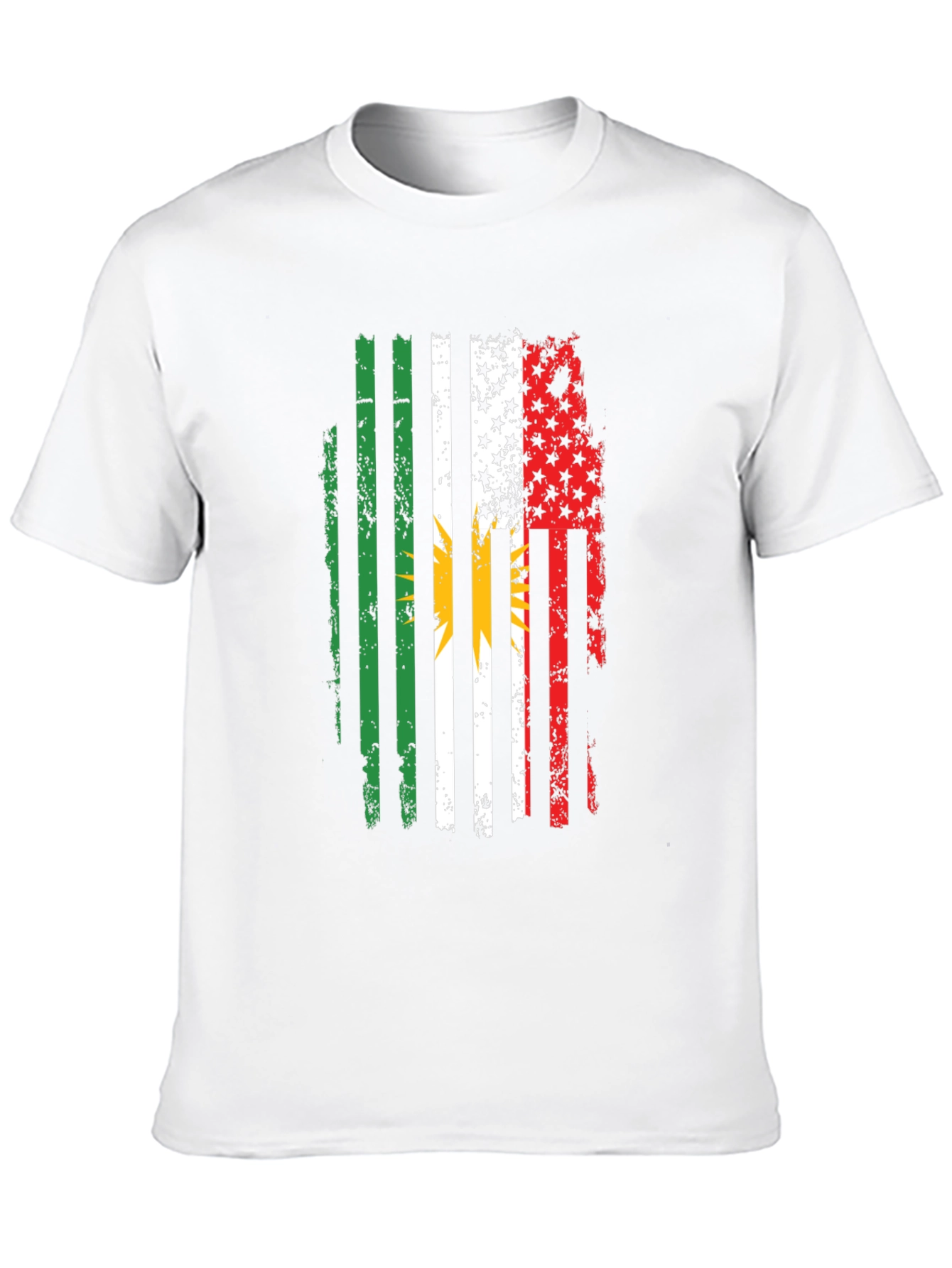 Distressed Kurdish American Flag T-Shirt