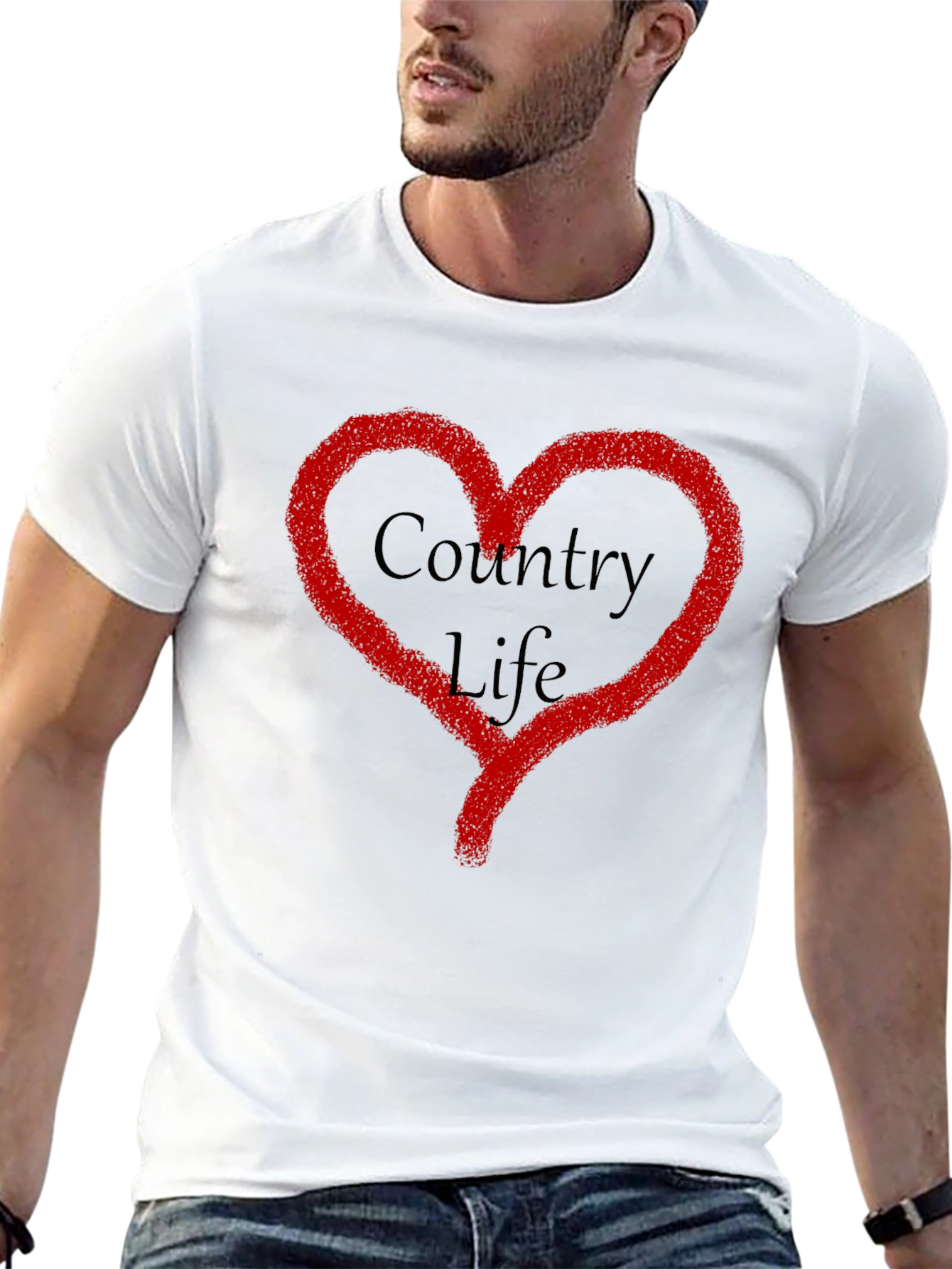 Country Life Heart Graphic T-Shirt
