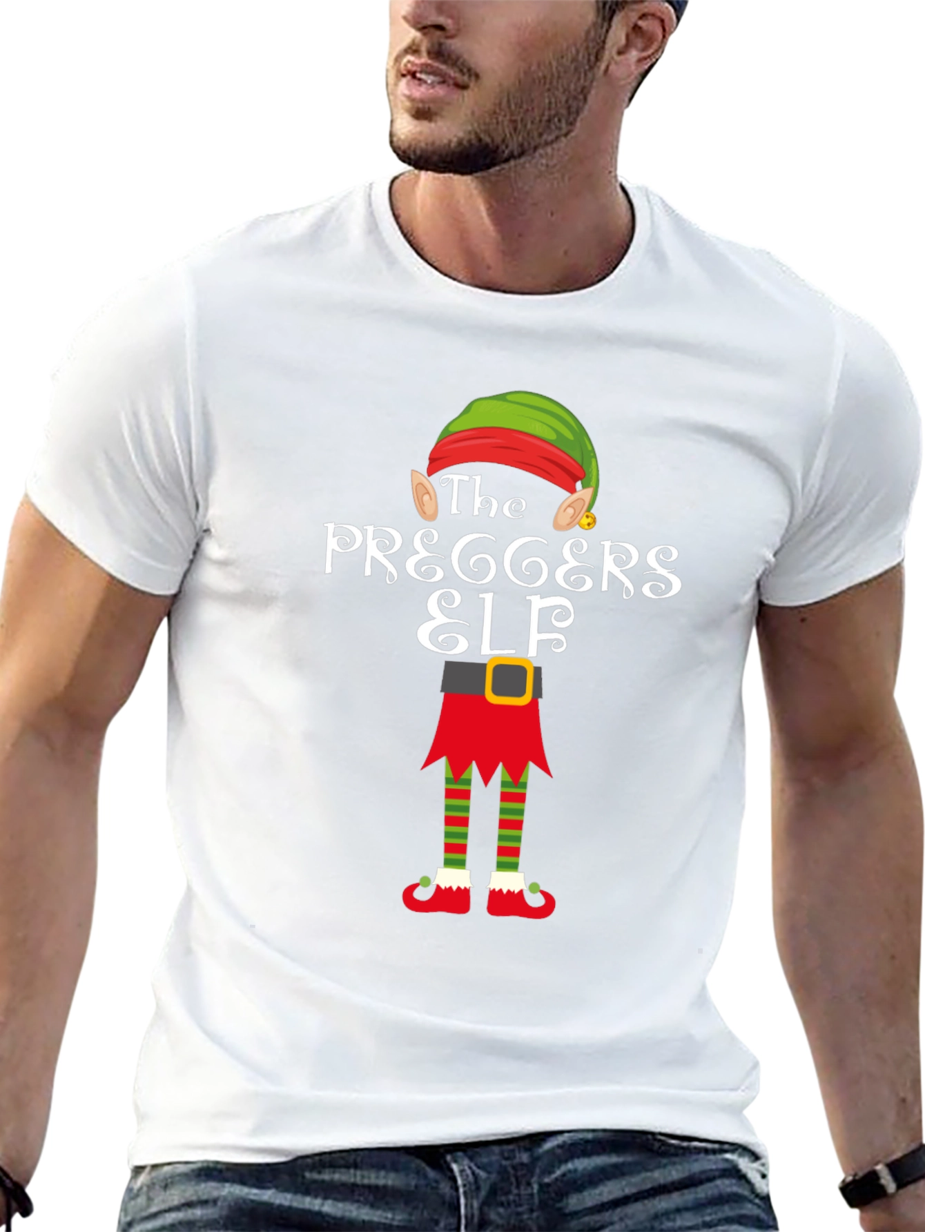 The Pregger Elf T-Shirt Funny Holiday Tee