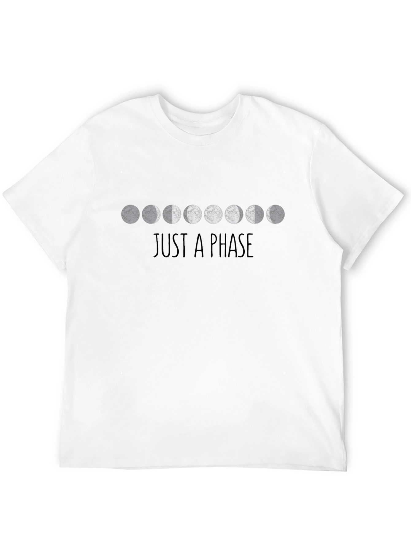 Just A Phase Moon Graphic T-Shirt - Black
